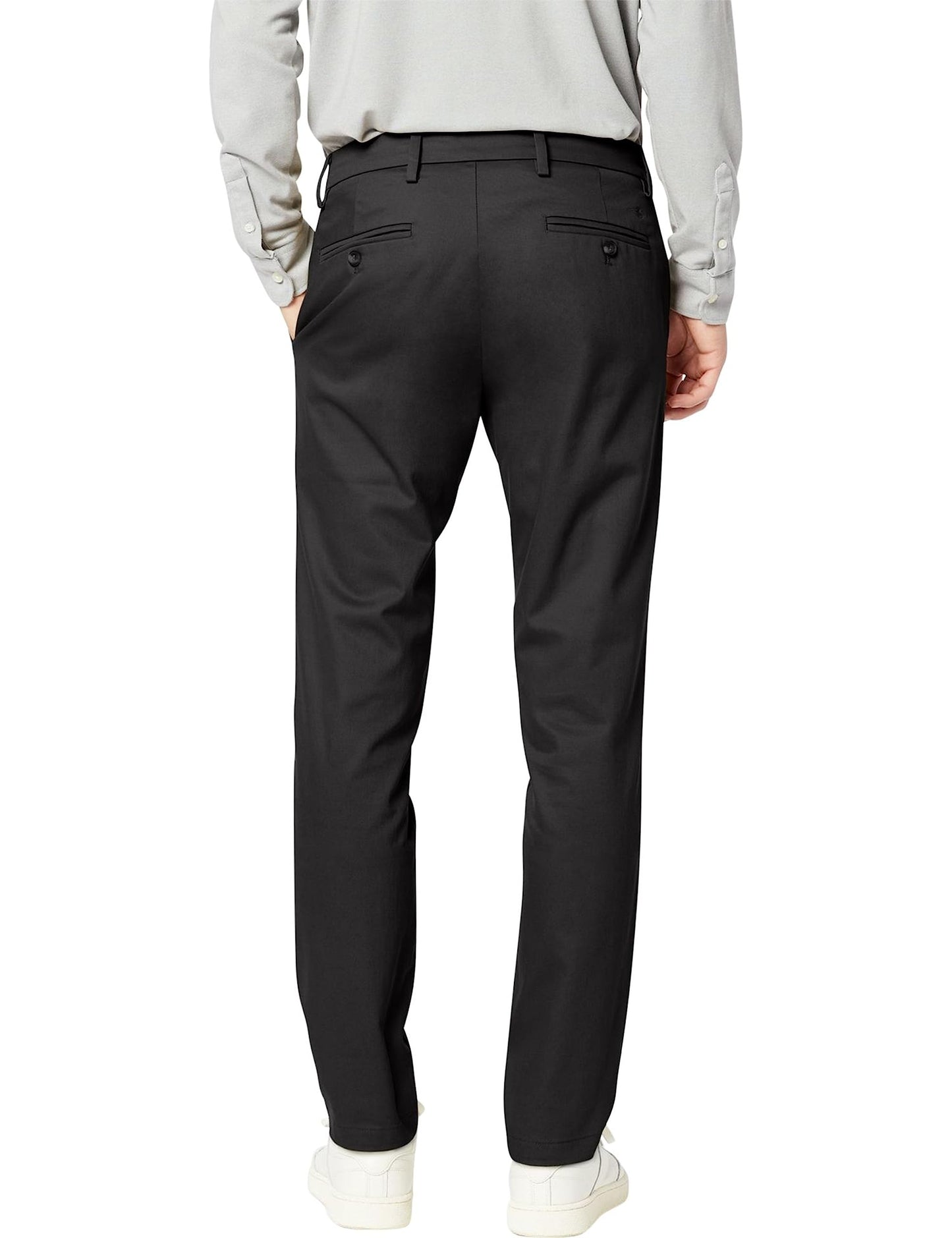 Dockers Men's Slim Fit Signature Khaki Lux Cotton Stretch Pants, Black, 31W x 34L