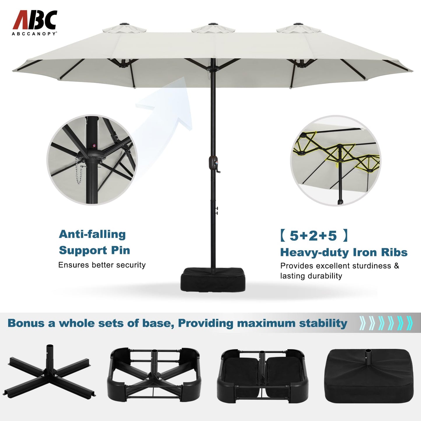 ABCCANOPY 15FT Double Sided Pool Umbrella