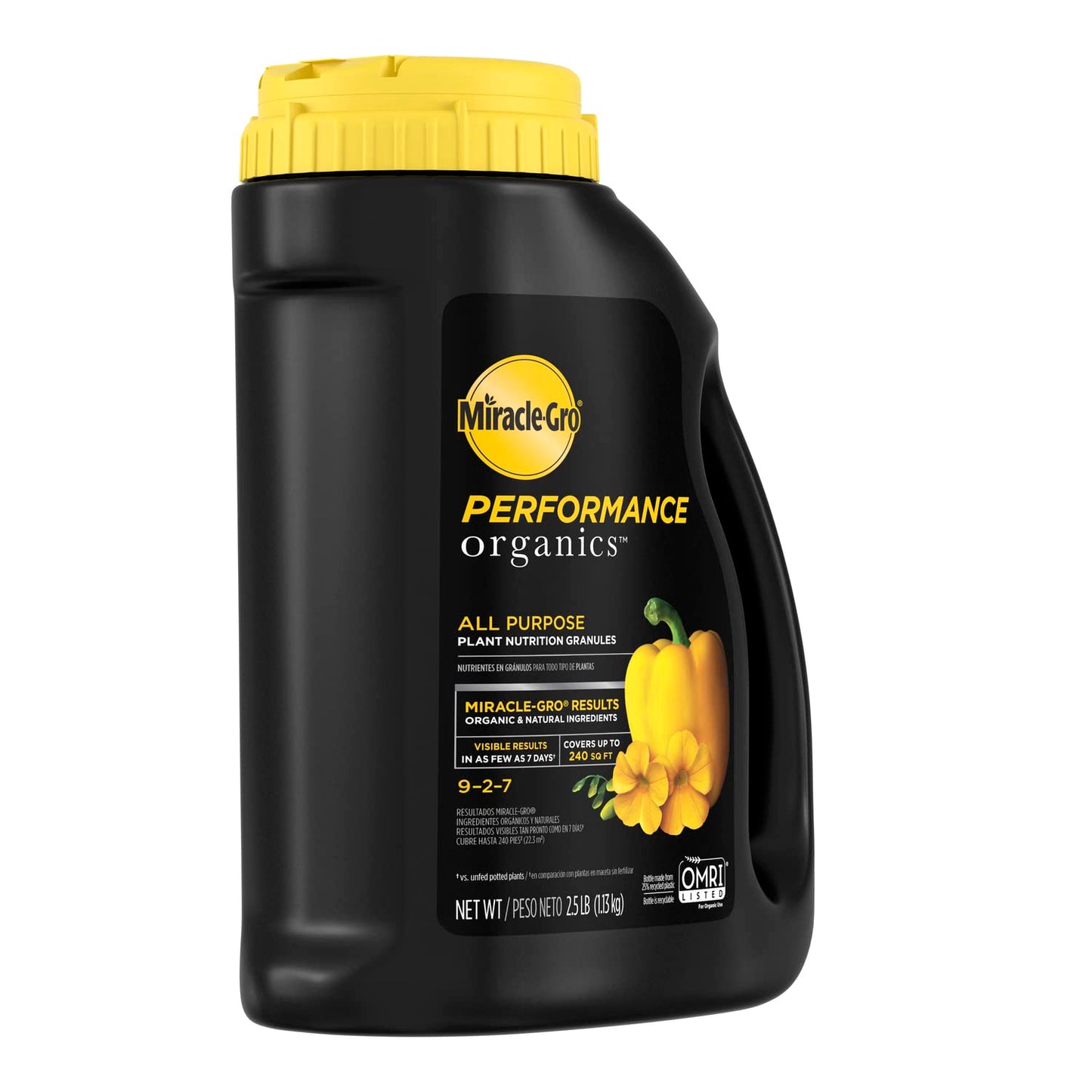 Miracle-Gro Performance Organics All Purpose Plant Nutrition Granules - 2.5 lb., All-Purpose Plant Food for Vegetables, Flowers and Herbs, Feeds up to 240 sq. ft.
