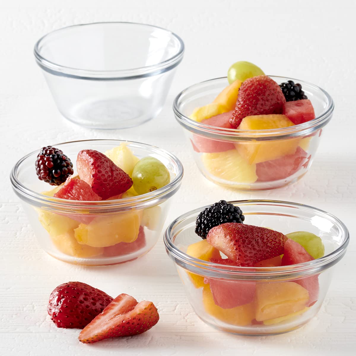 Anchor Hocking Set of 4 Glass Custard Cups