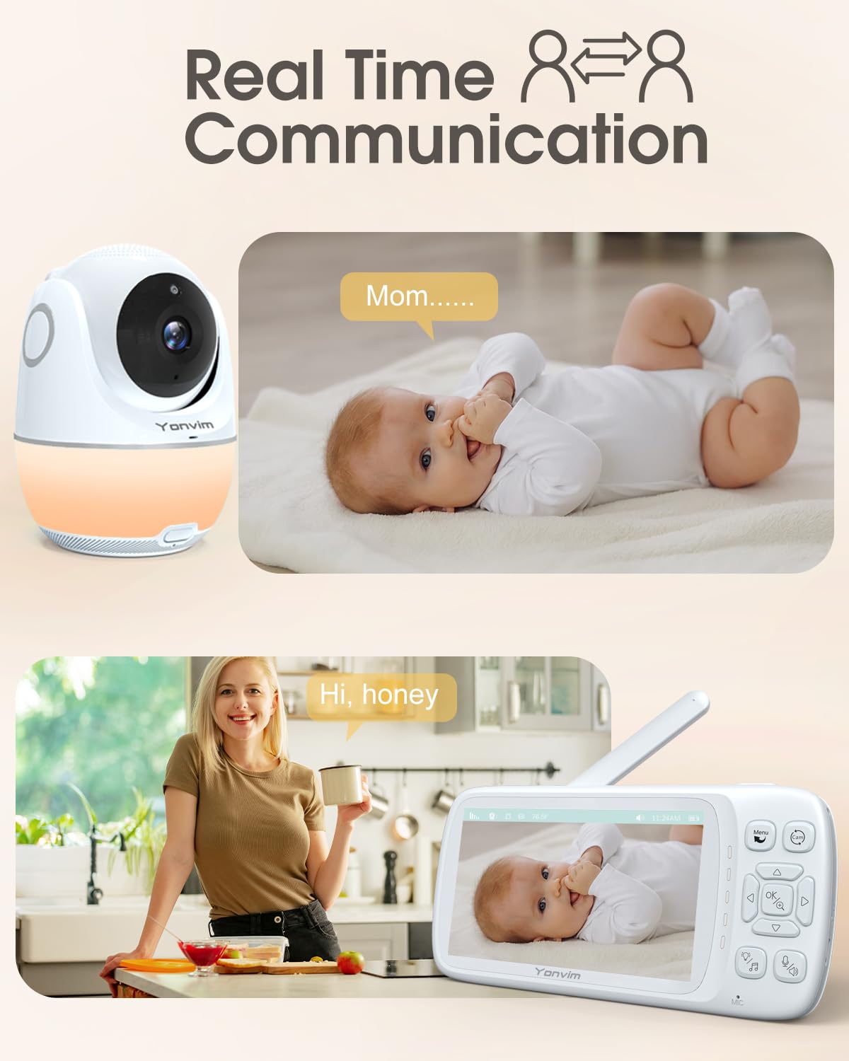 1080P Baby Monitor with Camera and Audio