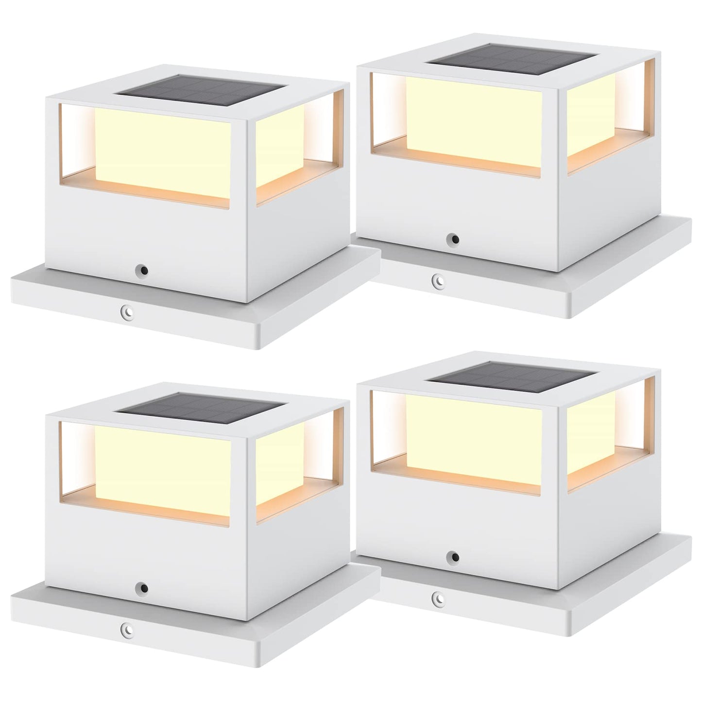 4 Pack Solar Post Cap Lights Outdoor