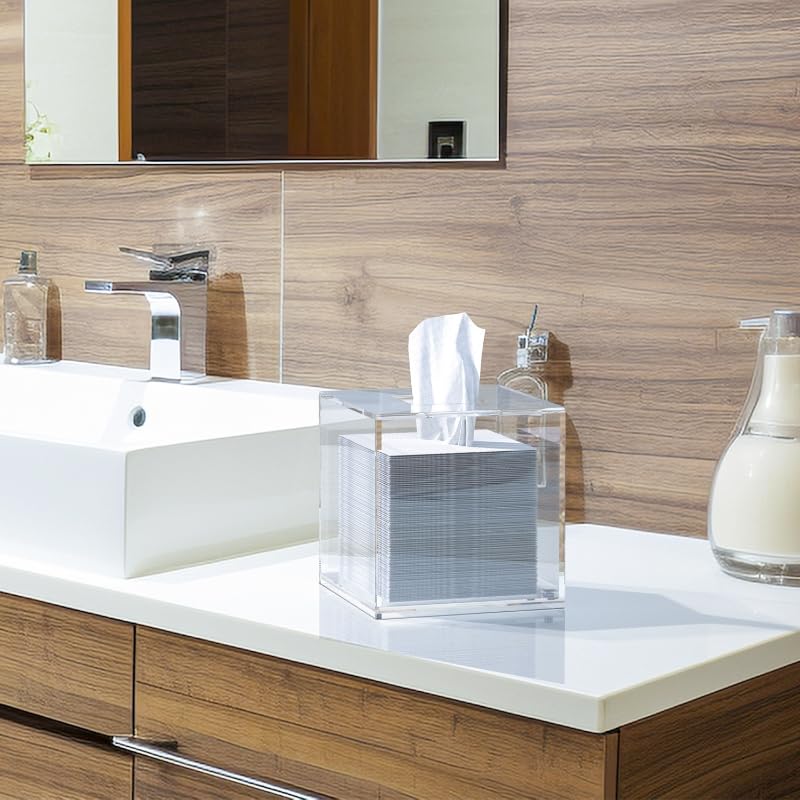 Clear Acrylic Tissue Box Holder for Home