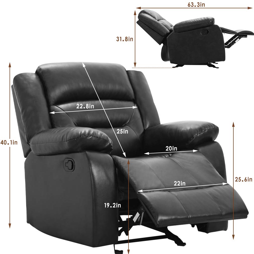 FDW Recliner Chair Reclining Recliner Sofa and Couch Sofa for Living Room Sofa PU Leather Home Theater Seating Motion for Living Room Manual Recliner