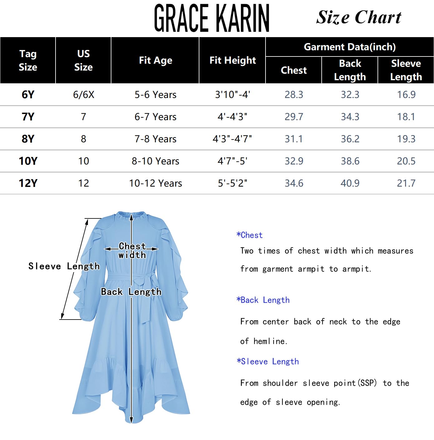 GRACE KARIN Girls Ruffle Swing Maxi Dress