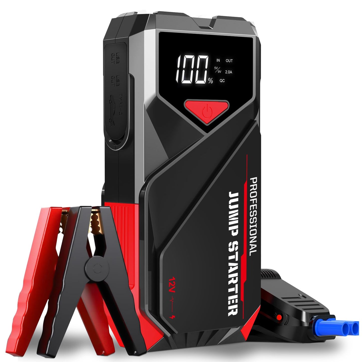 2500A PowQ Car Jump Starter with Flashlight