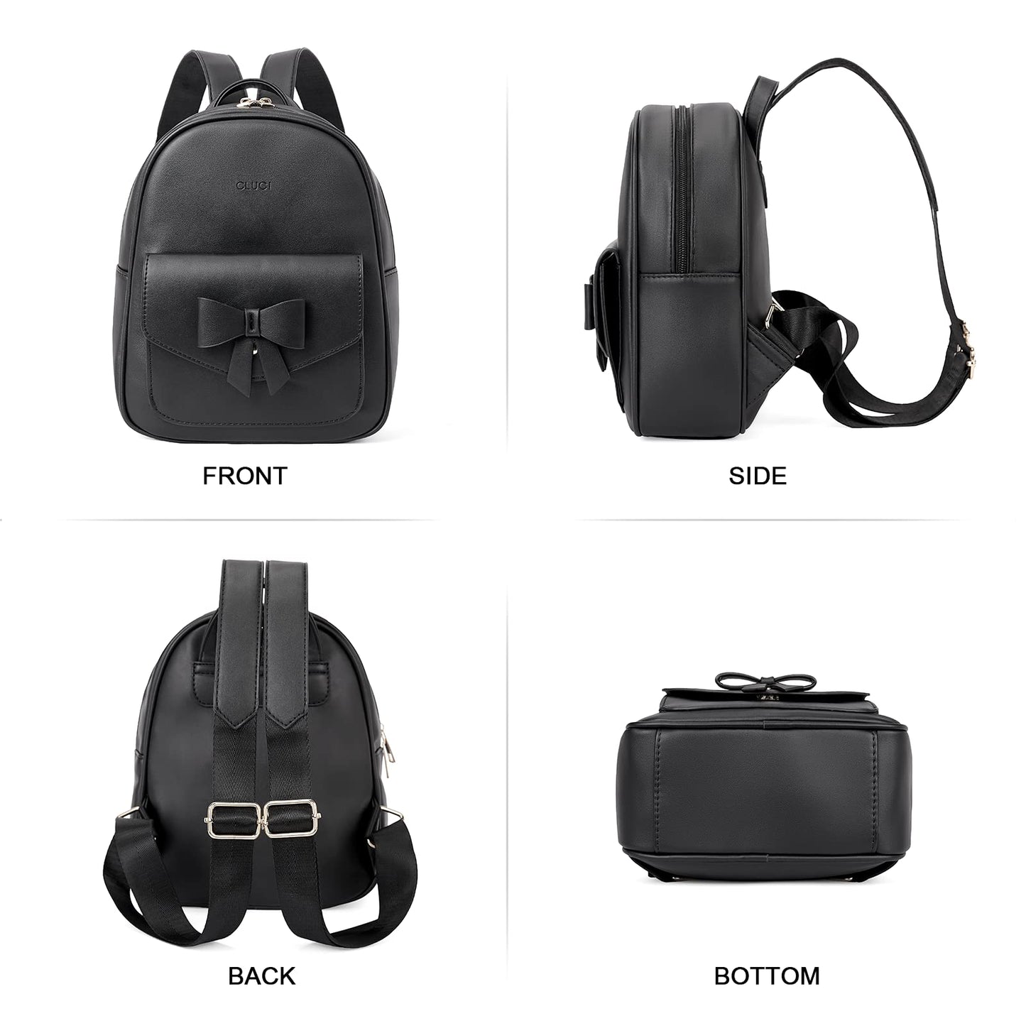 CLUCI Mini Leather Backpack Purse for Girls