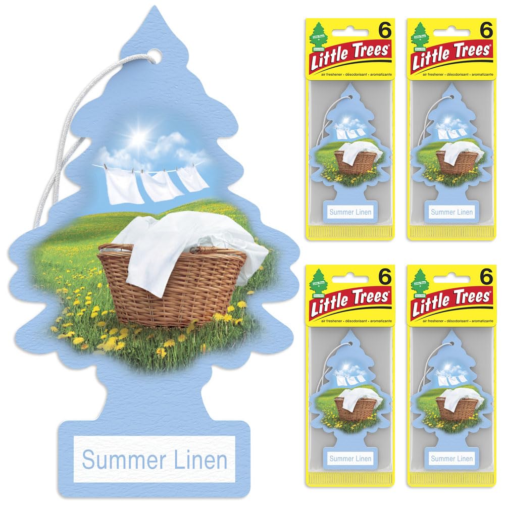 LITTLE TREES Summer Linen Car Air Fresheners - 24 Pack