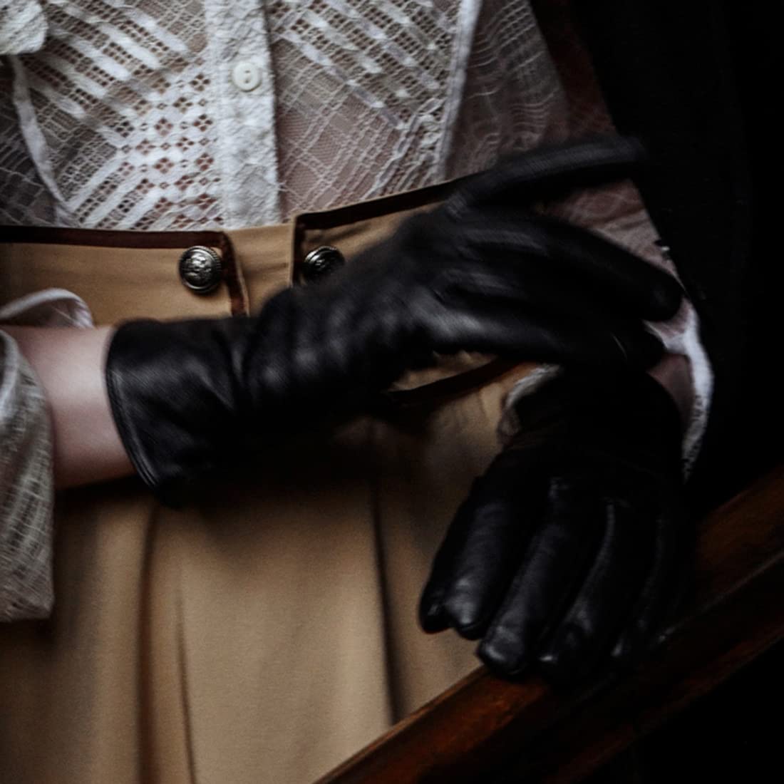Harssidanzar Women's Leather Touchscreen Winter Gloves