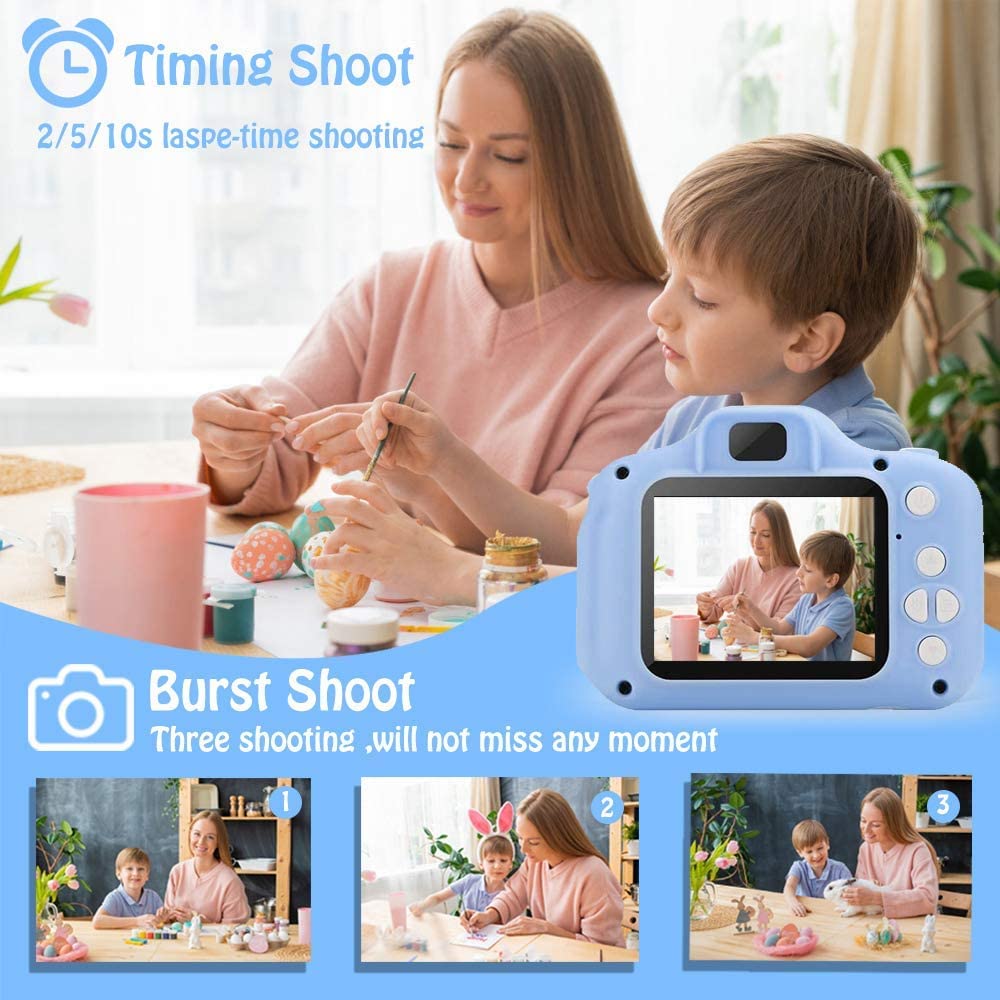 hyleton Kids Camera Toys for 3-8 Year Old Boys Girls,Children Video Toddler Camera with 32G SD Card,Christmas Birthday Festival Gift for Kids(Light Blue)