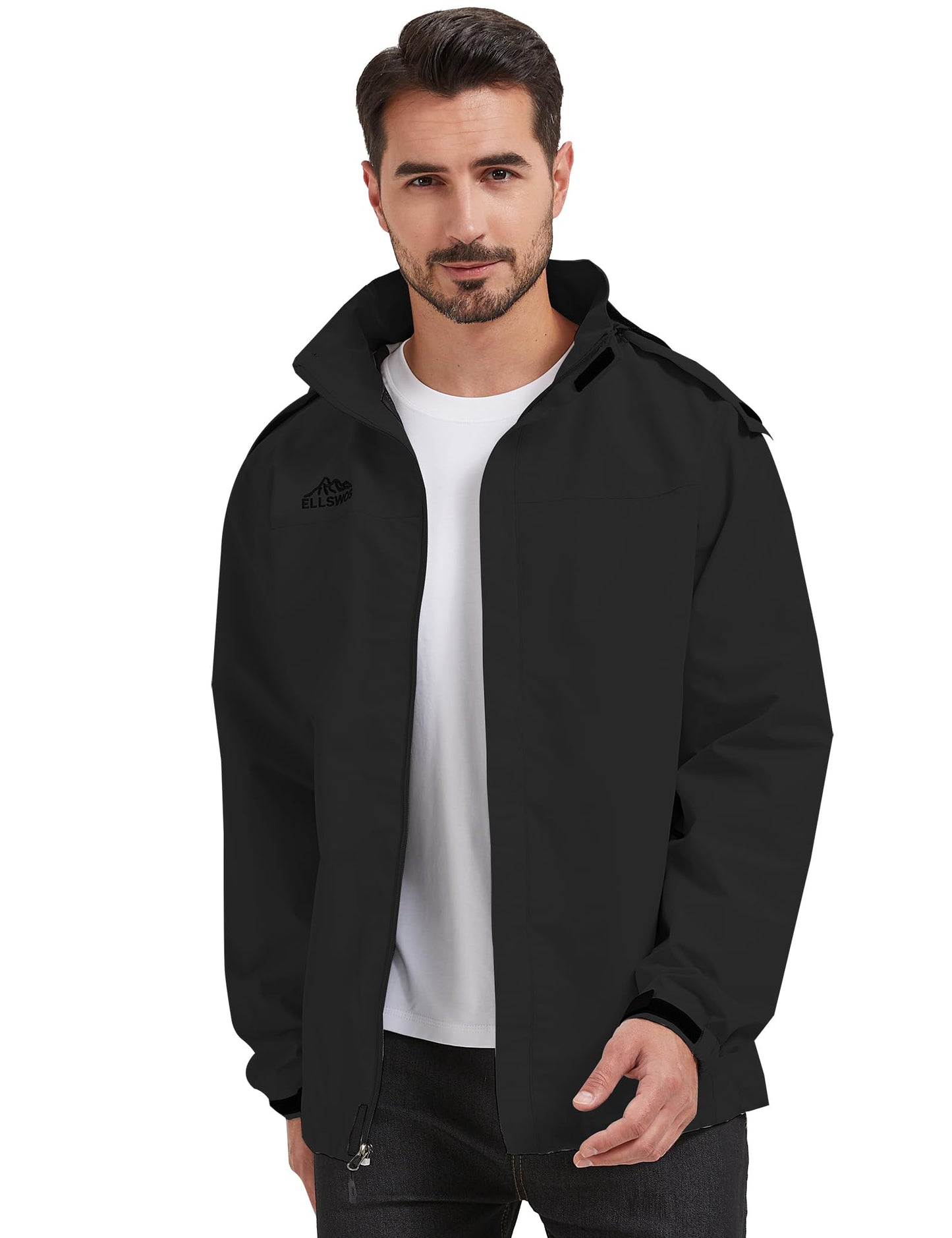 ELLWSOS Men's Lightweight Waterproof Rain Jacket