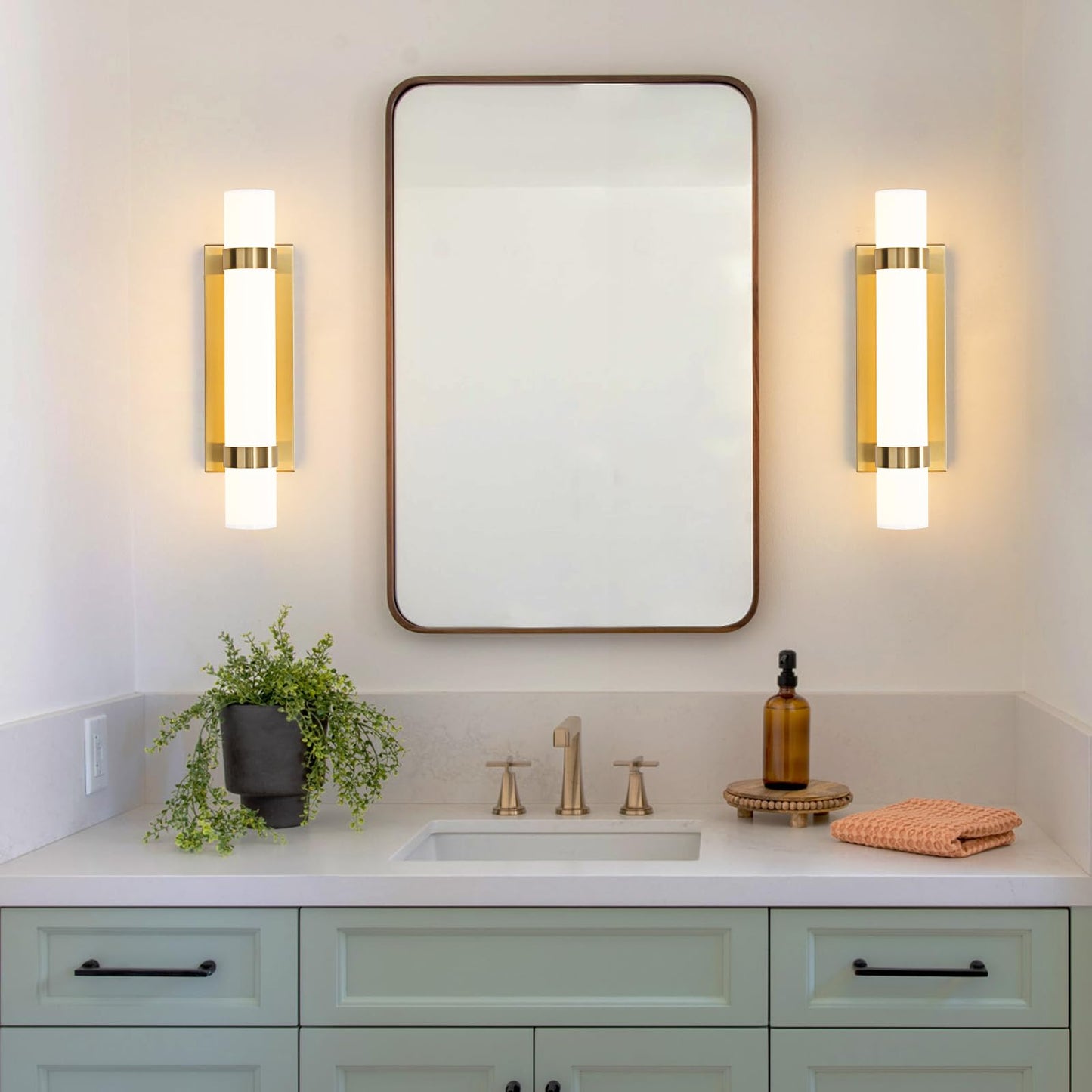 Epinl Gold Dimmable LED Wall Sconces Set of 2