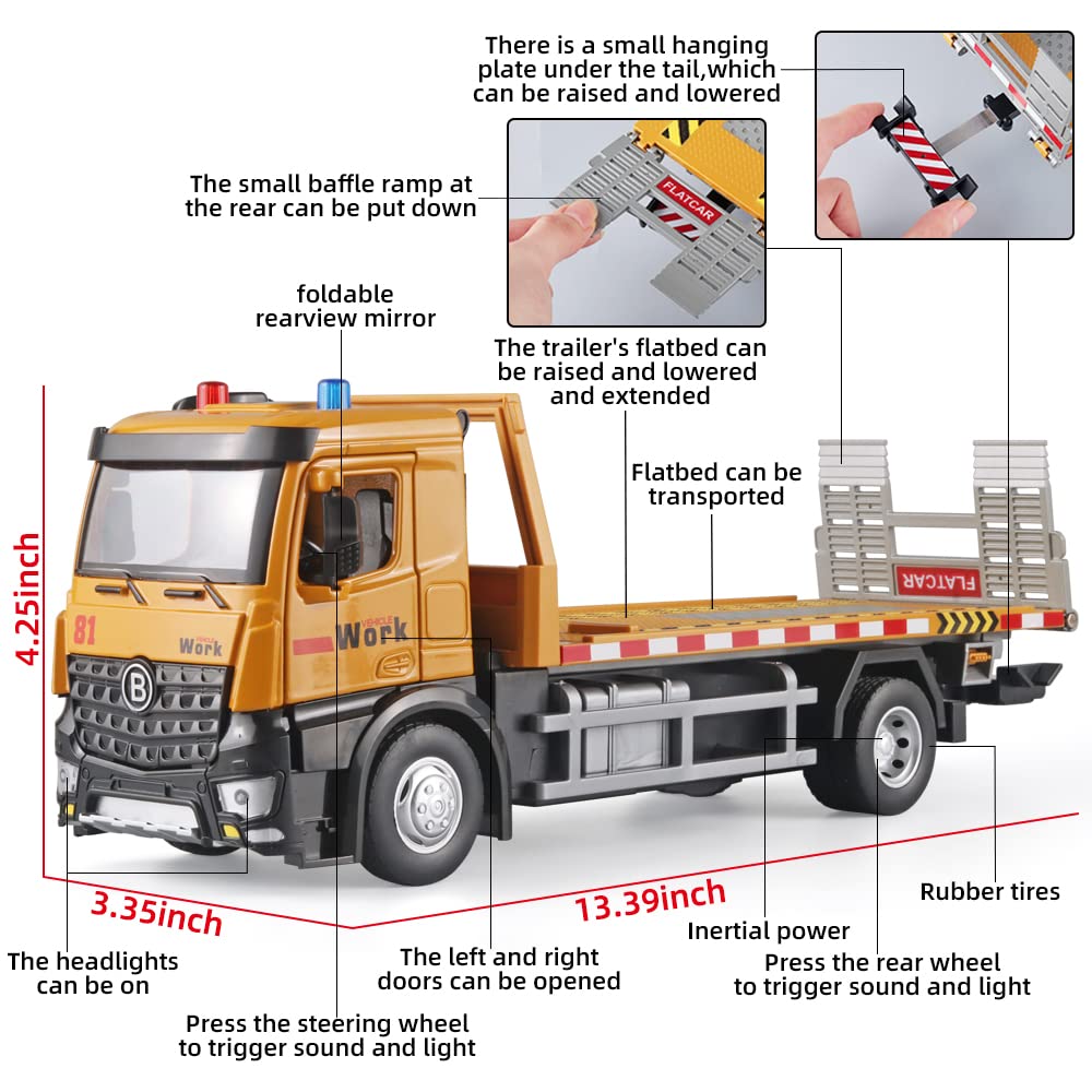 Tow Truck Toy with Sounds and Lights for Boys