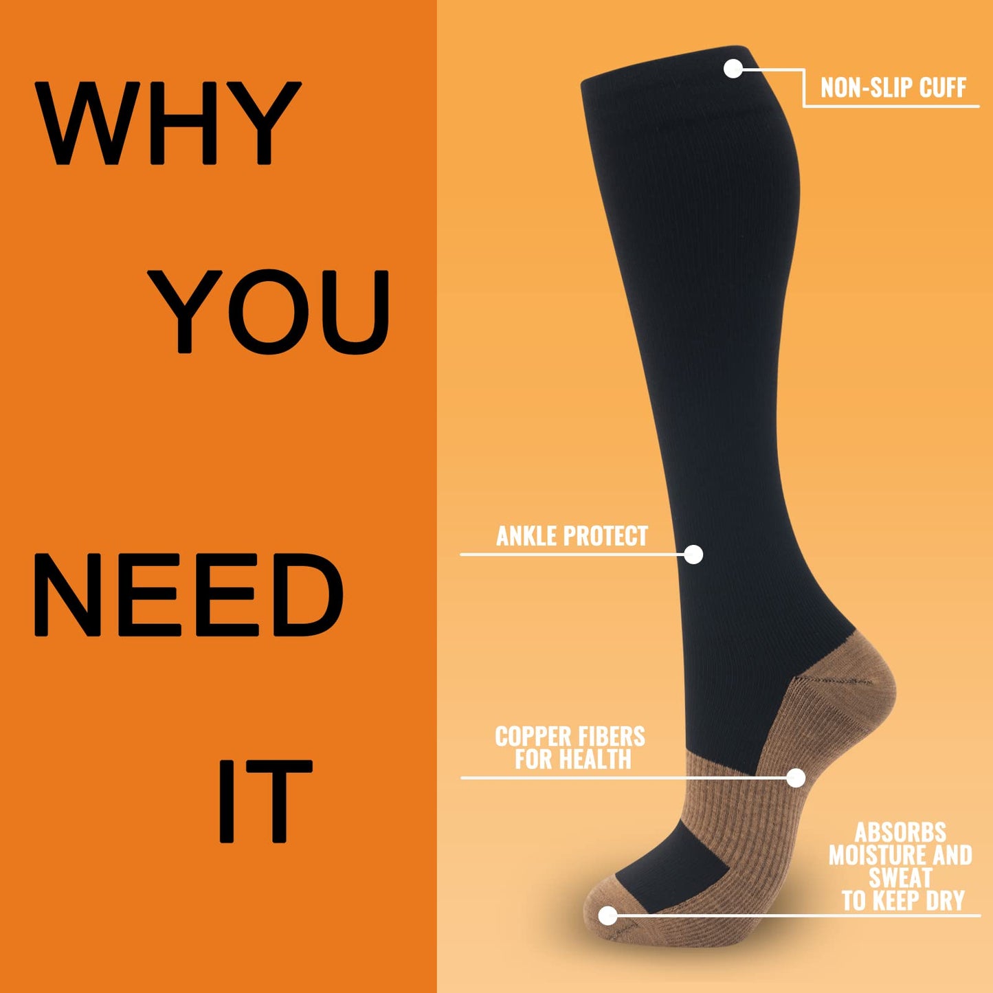 8 Pairs Compression Socks for Men & Women