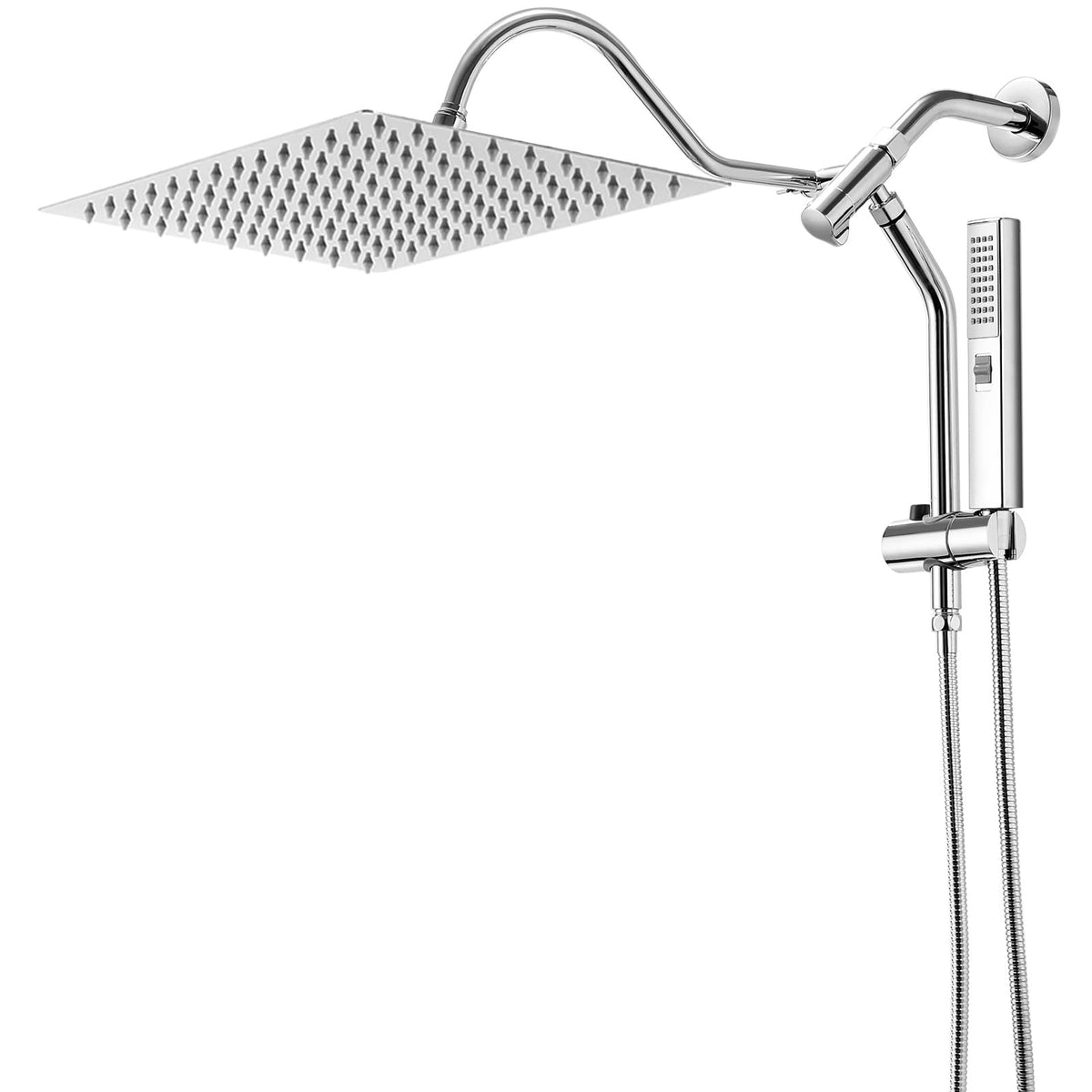 Rainfall Dual Shower Head with Handheld and Slide Bar