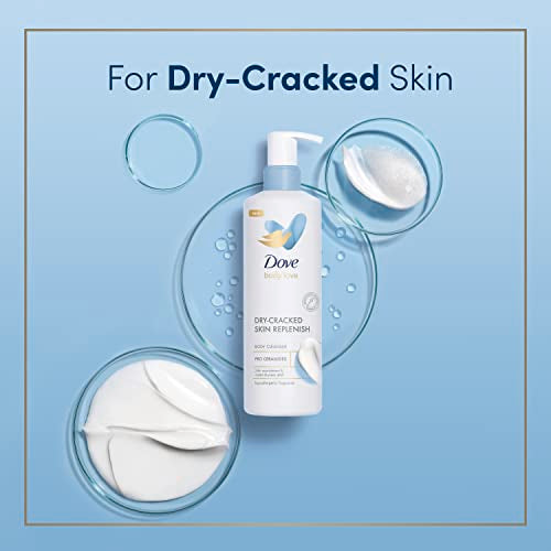 Dove Body Love Body Cleanser Body Wash 3 Count Dry-Cracked Skin Replenish Hypoallergenic for 24 Hour Nourishment & Instant Dryness Relief with Pro Ceramides 17.5 FO