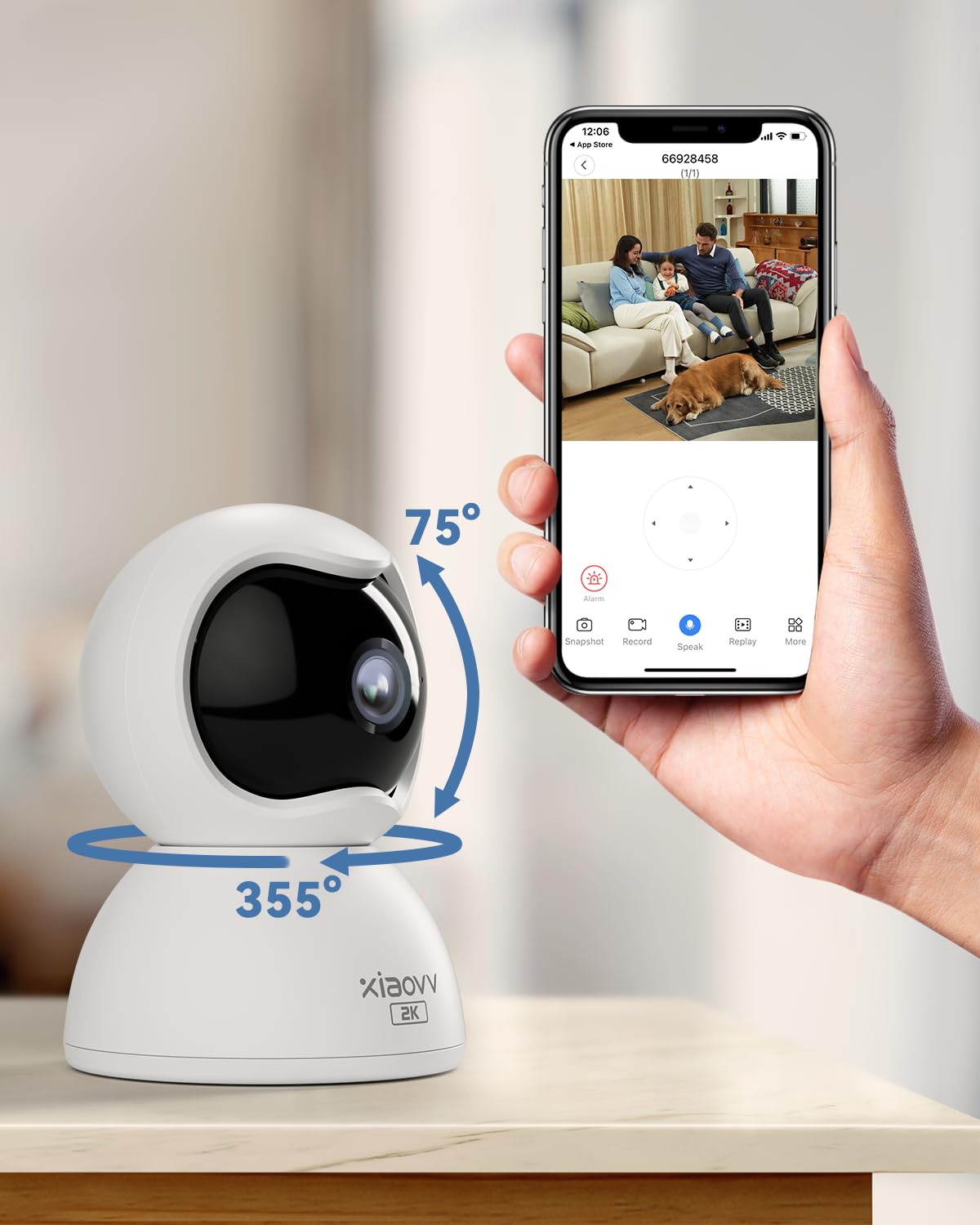 2K PTZ Indoor Baby and Pet Camera