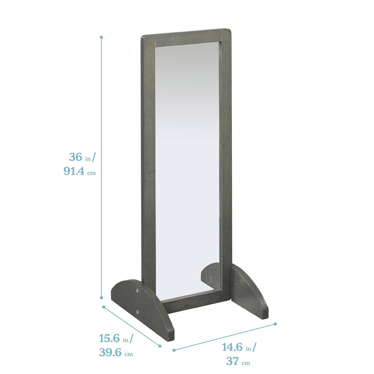 ECR4Kids Toddler Bi-Directional Mirror - Grey Wash