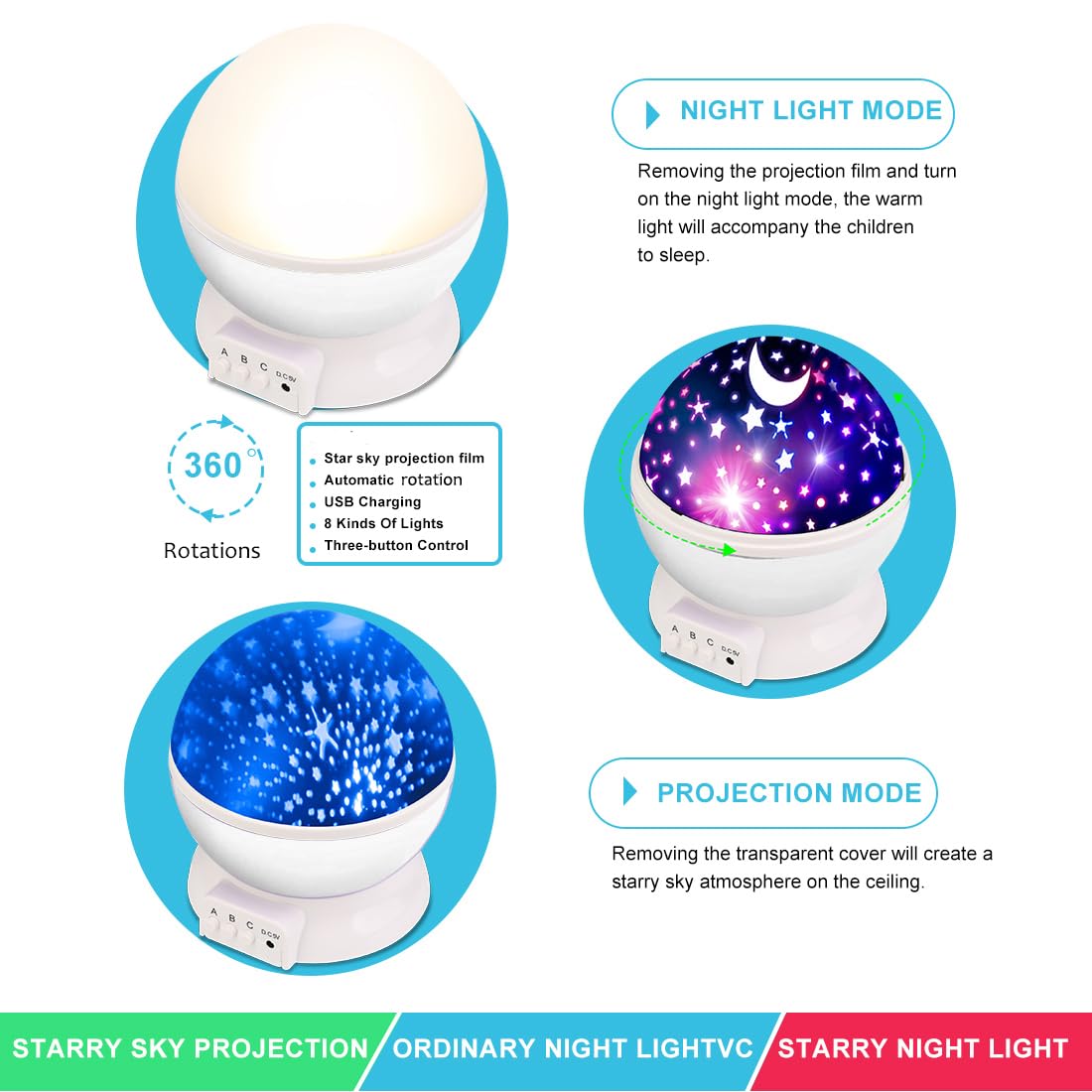MOKOQI Star Projector Night Light for Kids