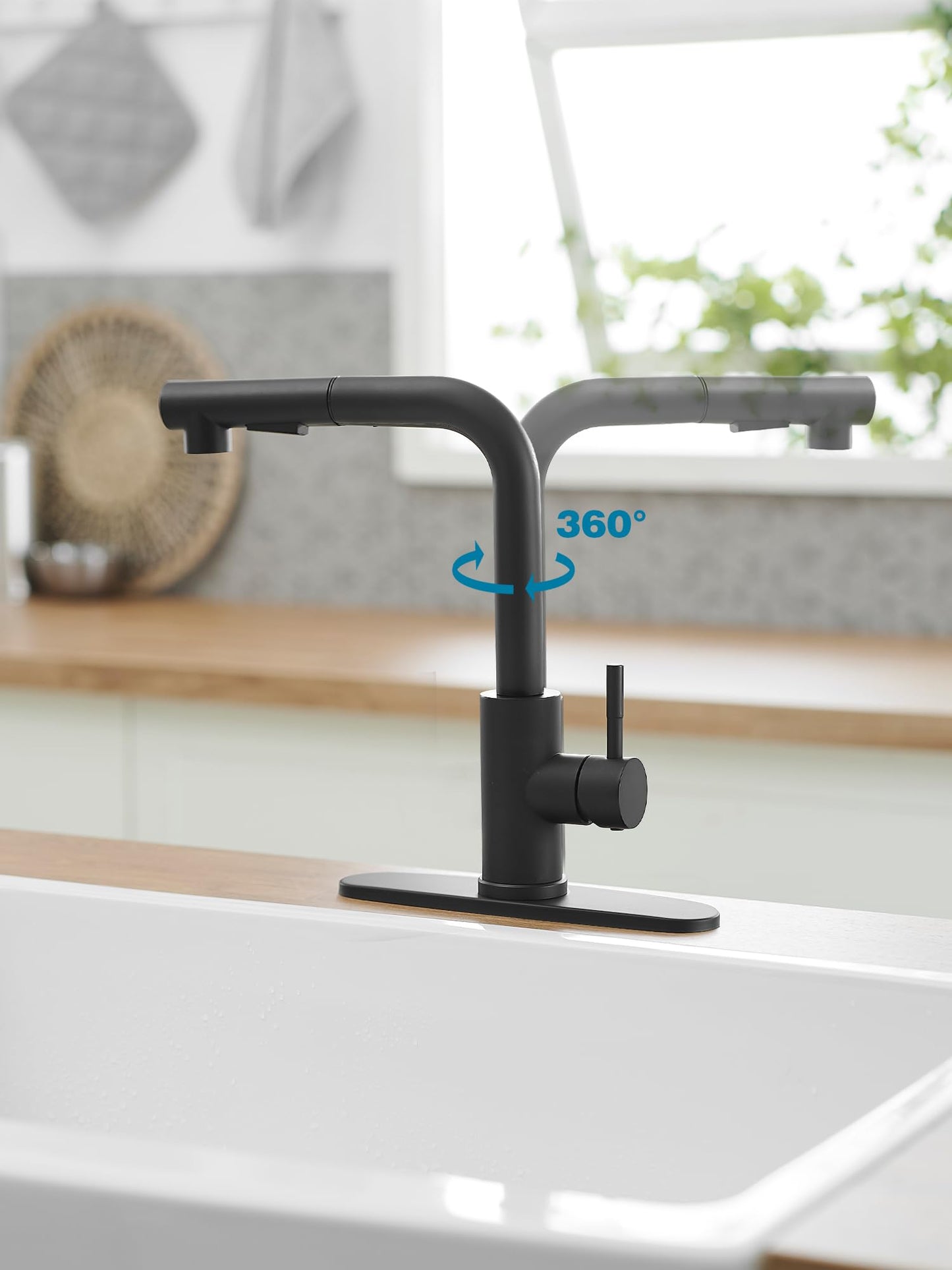 JOOM Black Pull Down Kitchen Faucet with Sprayer