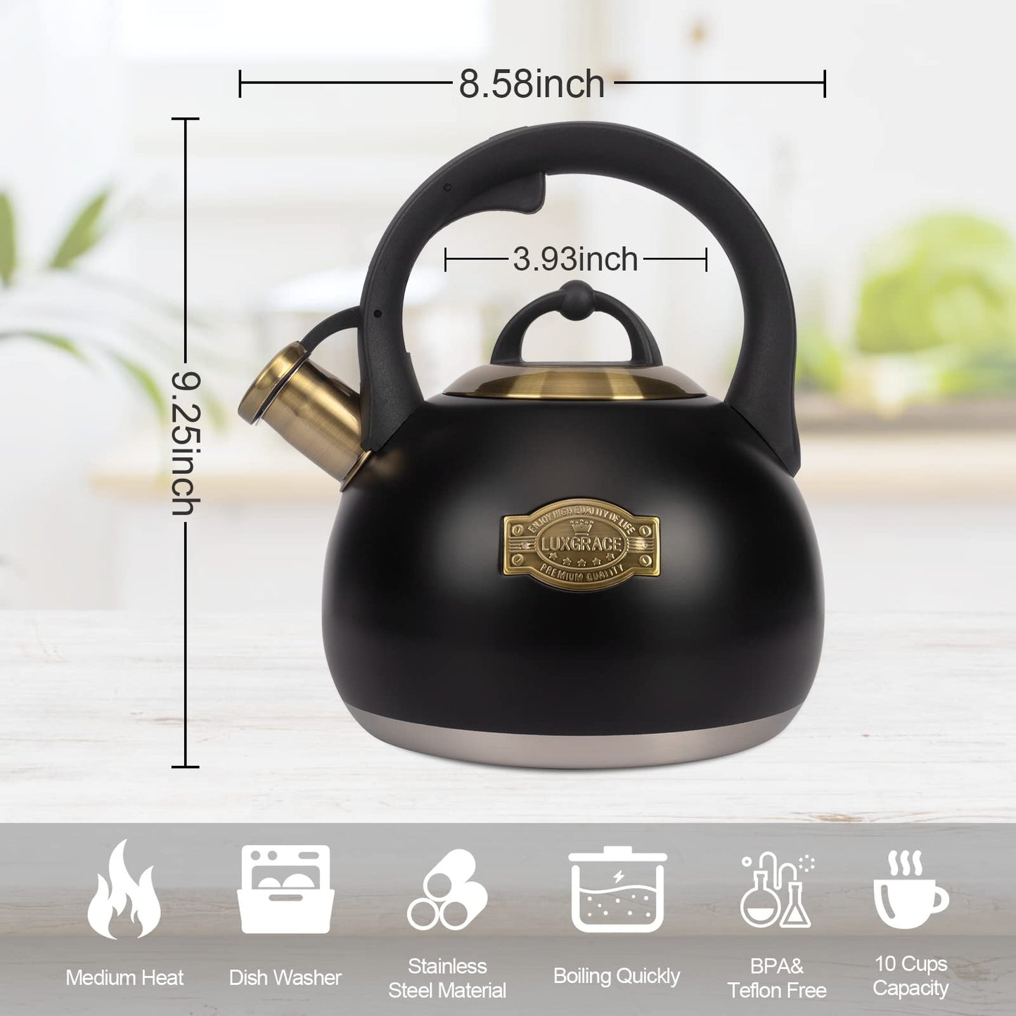 3.1 Quart LUXGRACE Stainless Steel Tea Kettle