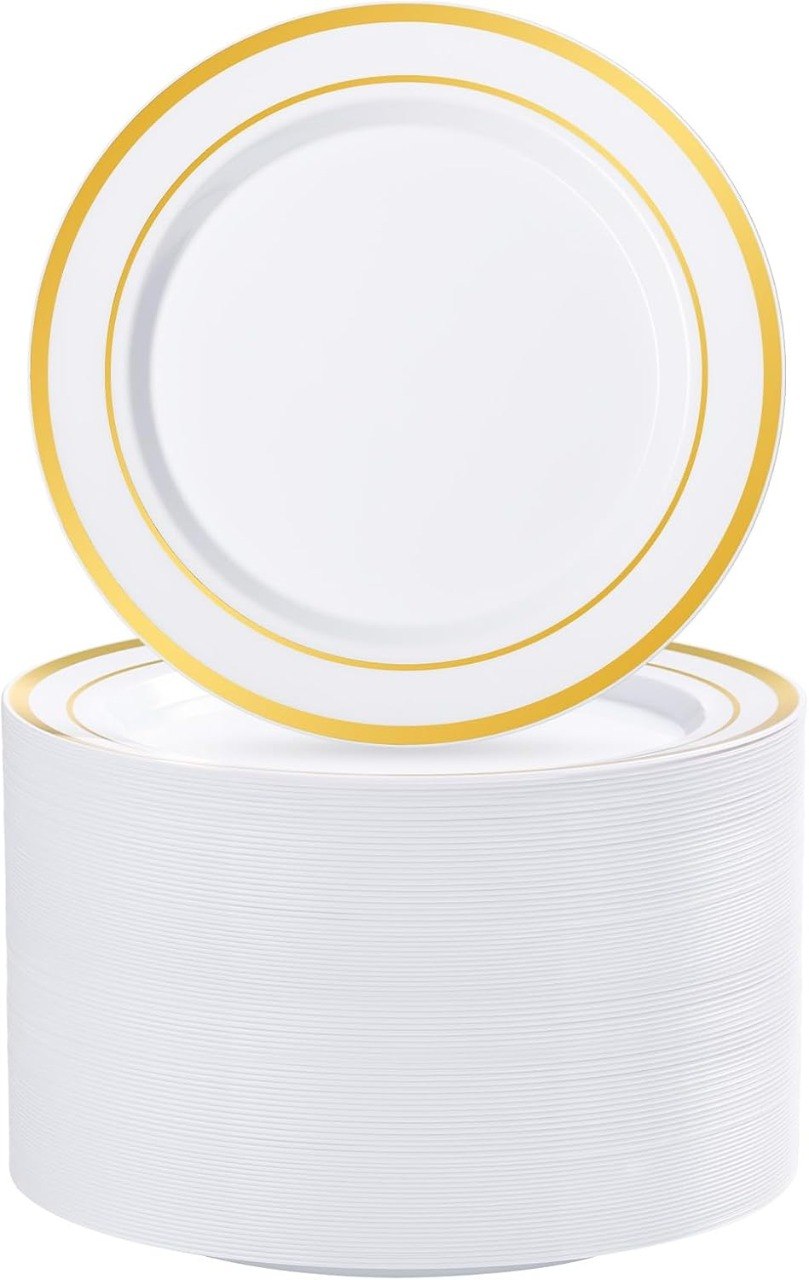 100 Count 7-Inch Disposable Plastic Plates