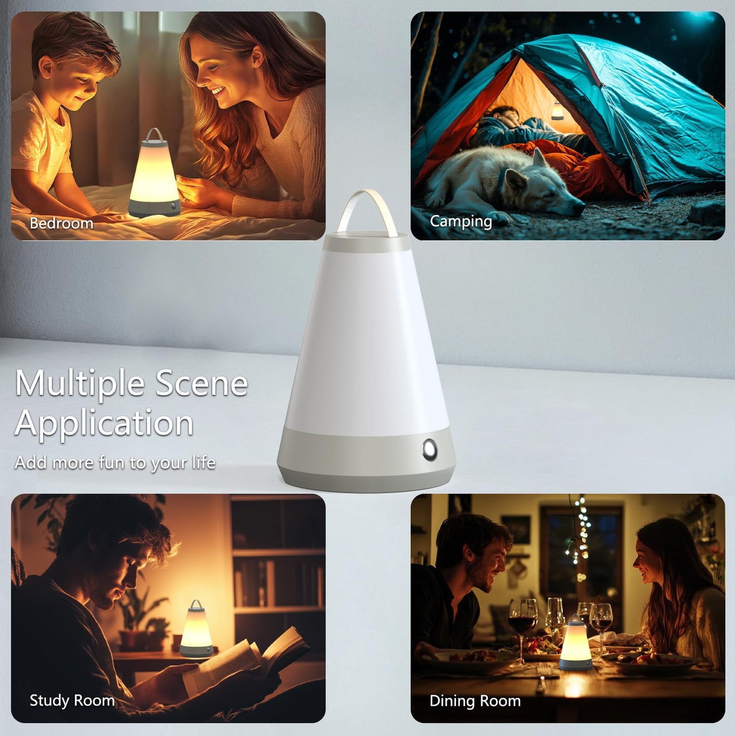 Dimmable Rechargeable Night Light for Bedside