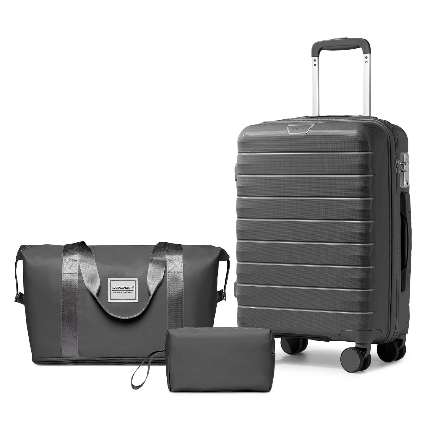 LARVENDER 3-Piece Hardside Luggage Set with Duffel