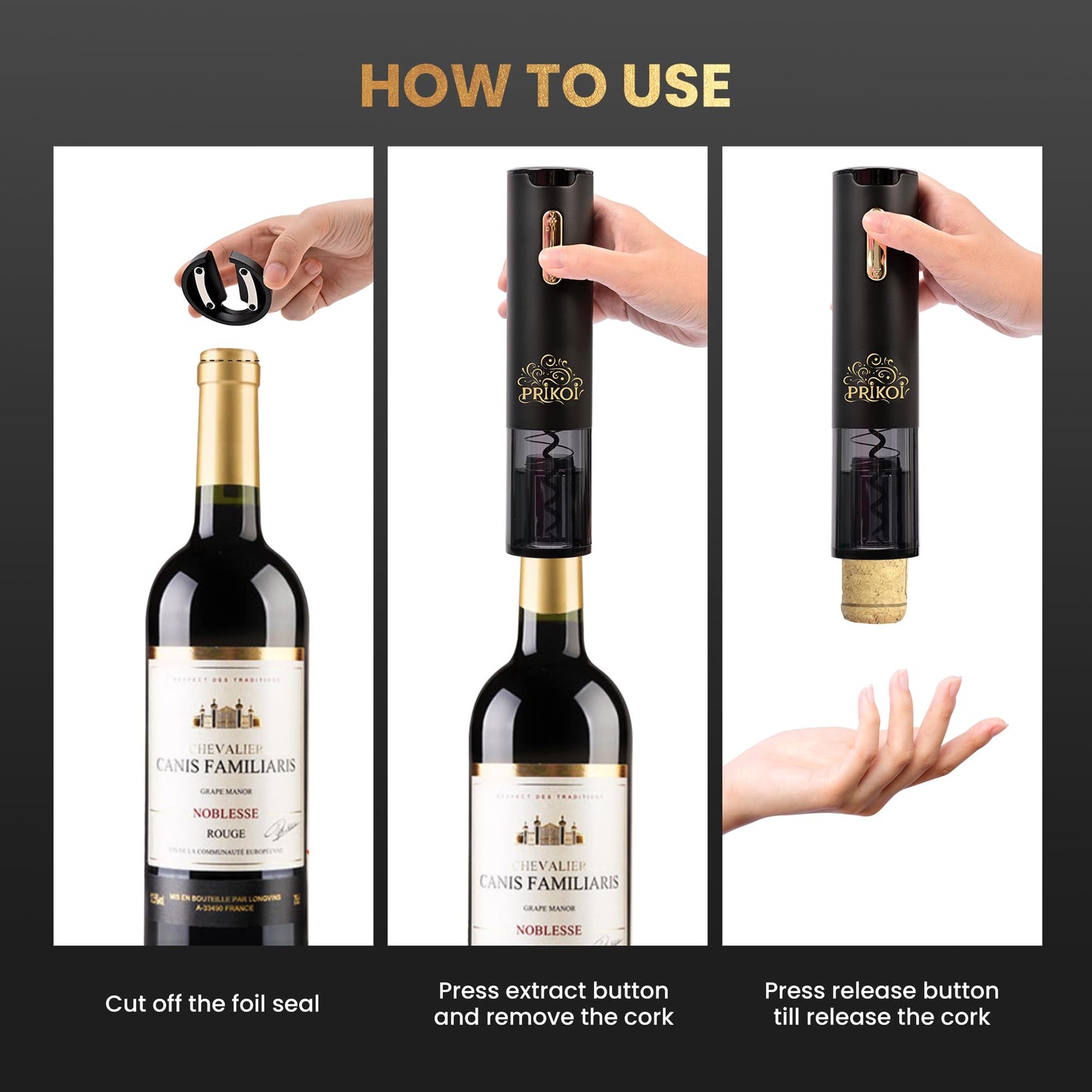 Electric Wine Opener Set with Aerator & Pourer