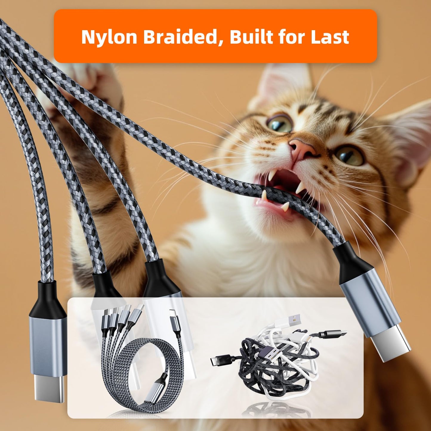 5FT USB C Multi Charging Cable by MPATIBY