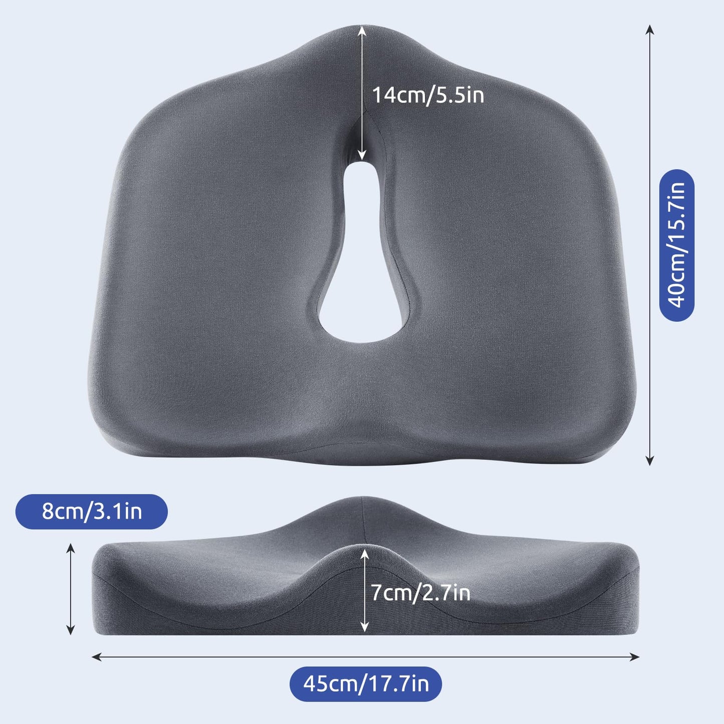 Ergonomic Memory Foam Seat Cushion for Comfort