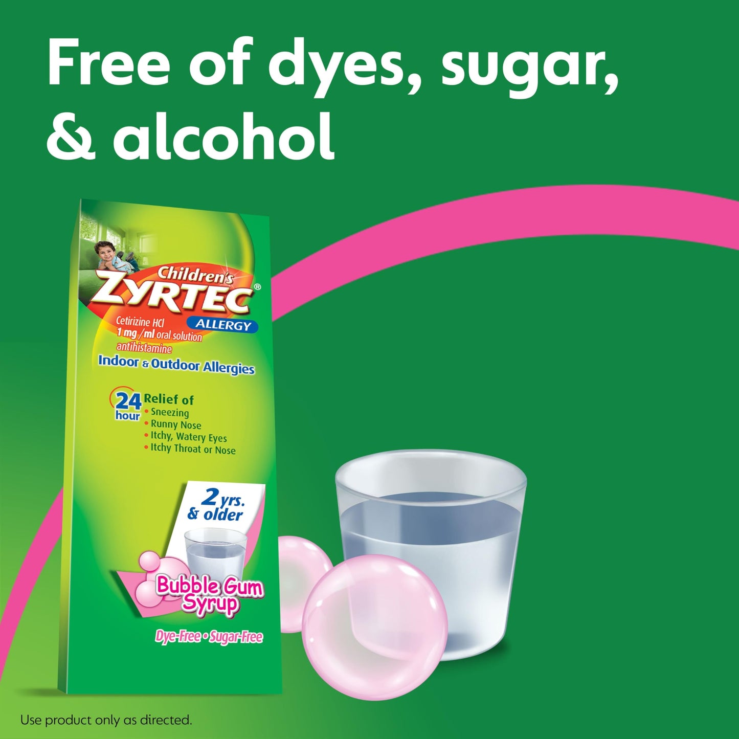 Zyrtec Kids Allergy Relief Syrup, Bubble Gum