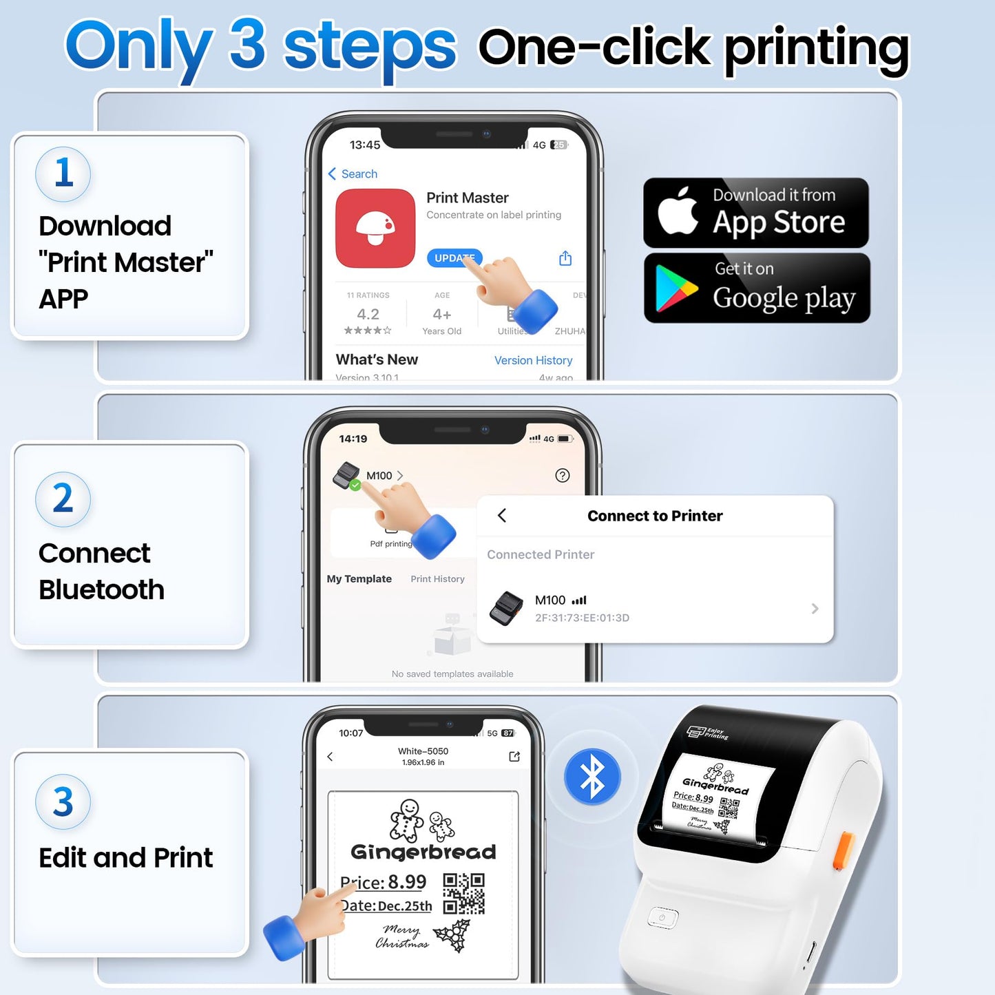 Bluetooth Thermal Label Maker for Small Business