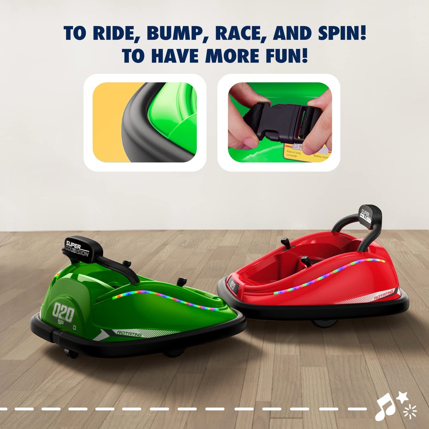 12V Electric Kids Bumper Car with Remote