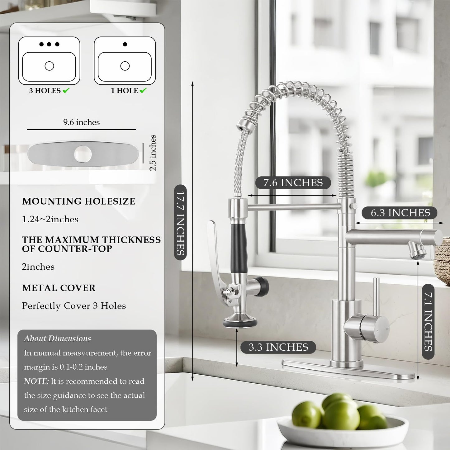 Dual Spout Kitchen Faucet with Pull Down Sprayer