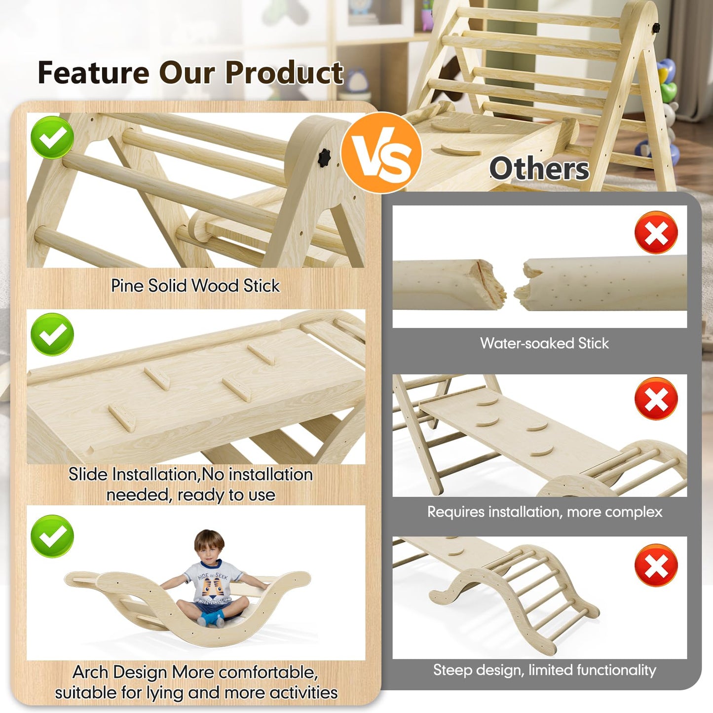 5-in-1 Toddler Climbing Triangle Set