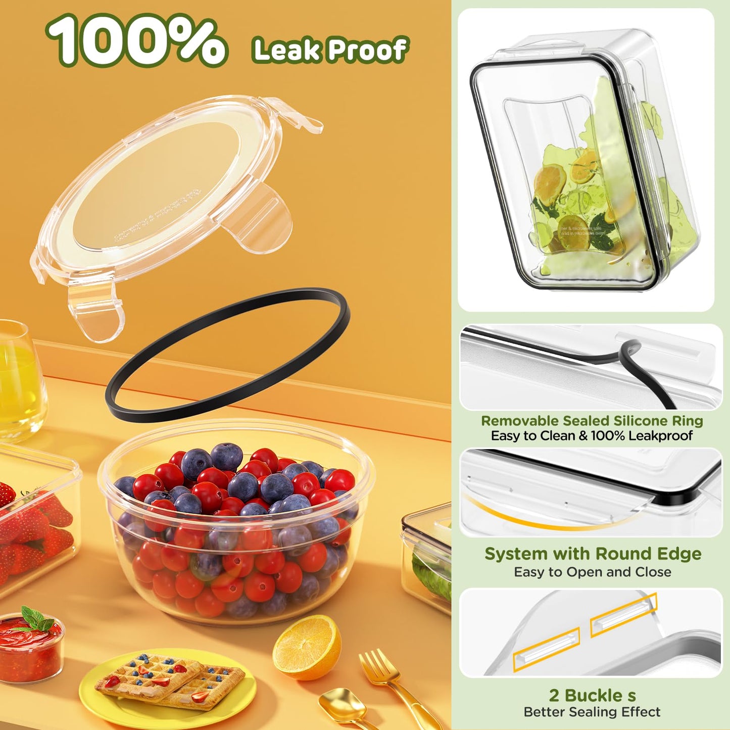 40 PCS Airtight Food Storage Containers with Lids