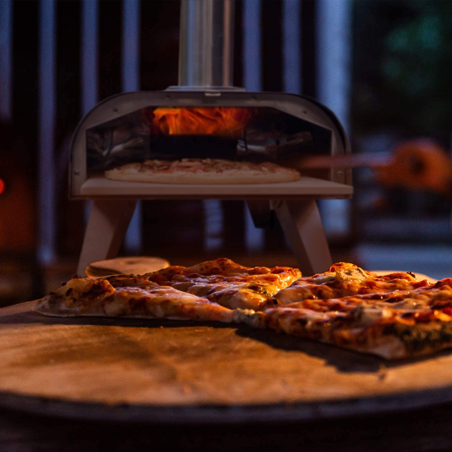 BIG HORN OUTDOORS Pizza Ovens Wood Pellet 12” Pizza Oven Cooking Pizza Maker Portable Stainless Steel Pizza Grill, Silver Portable Party use