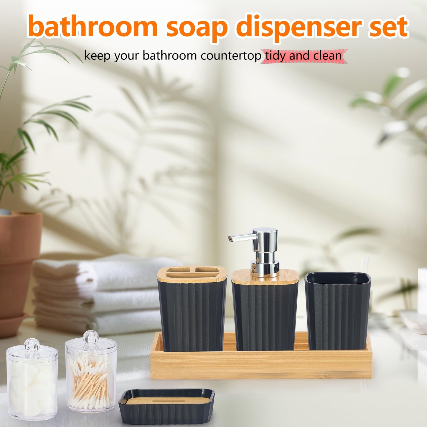 9-Piece Black Bathroom Accessories Set