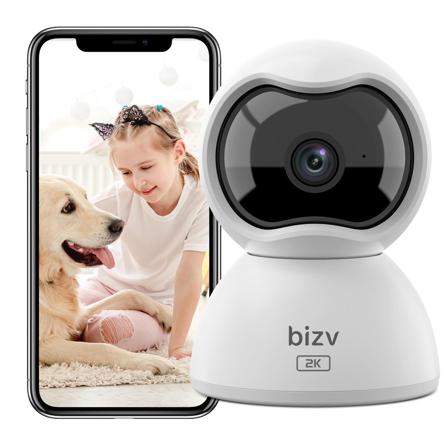 2K HD Pan/Tilt Indoor Security Camera with Audio