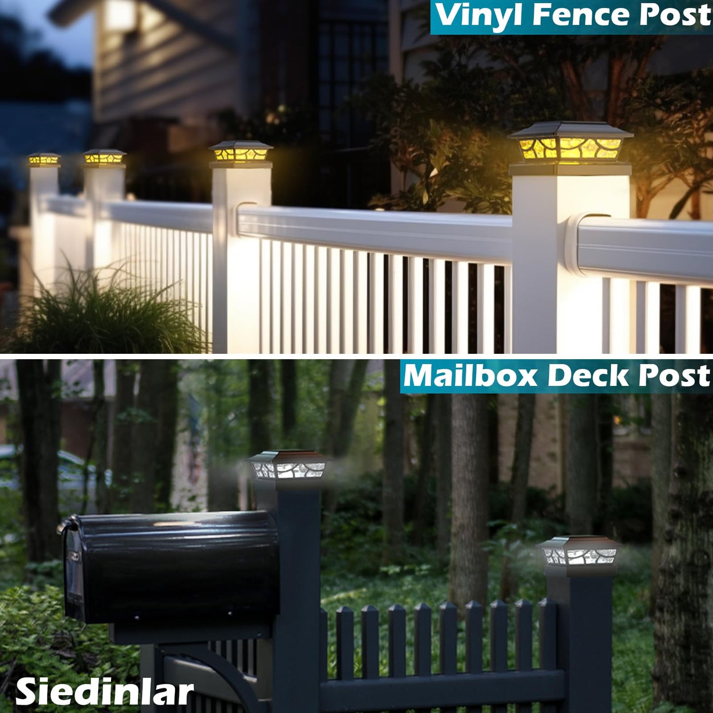 6 Pack Solar Post Lights for Decks and Fences