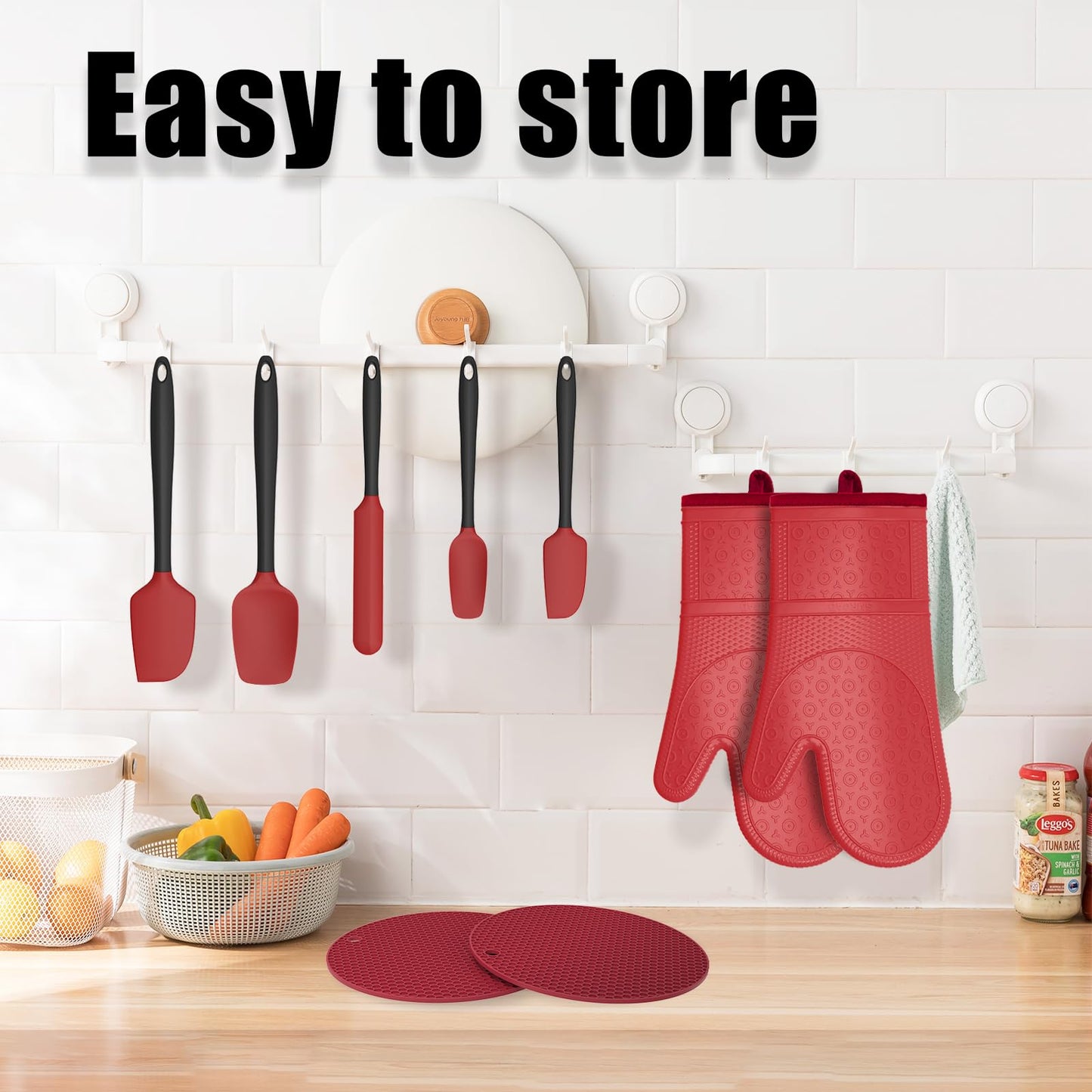 Oven Mitts and Silicone Spatulas Set