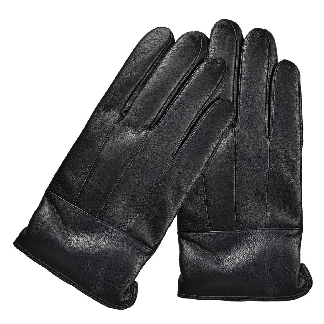 Harssidanzar Men's Warm Leather Winter Gloves