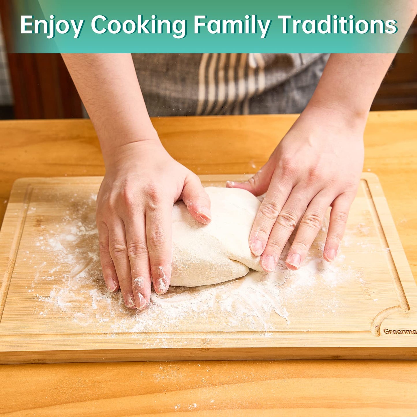 Bamboo Cutting Board Set with Juice Grooves