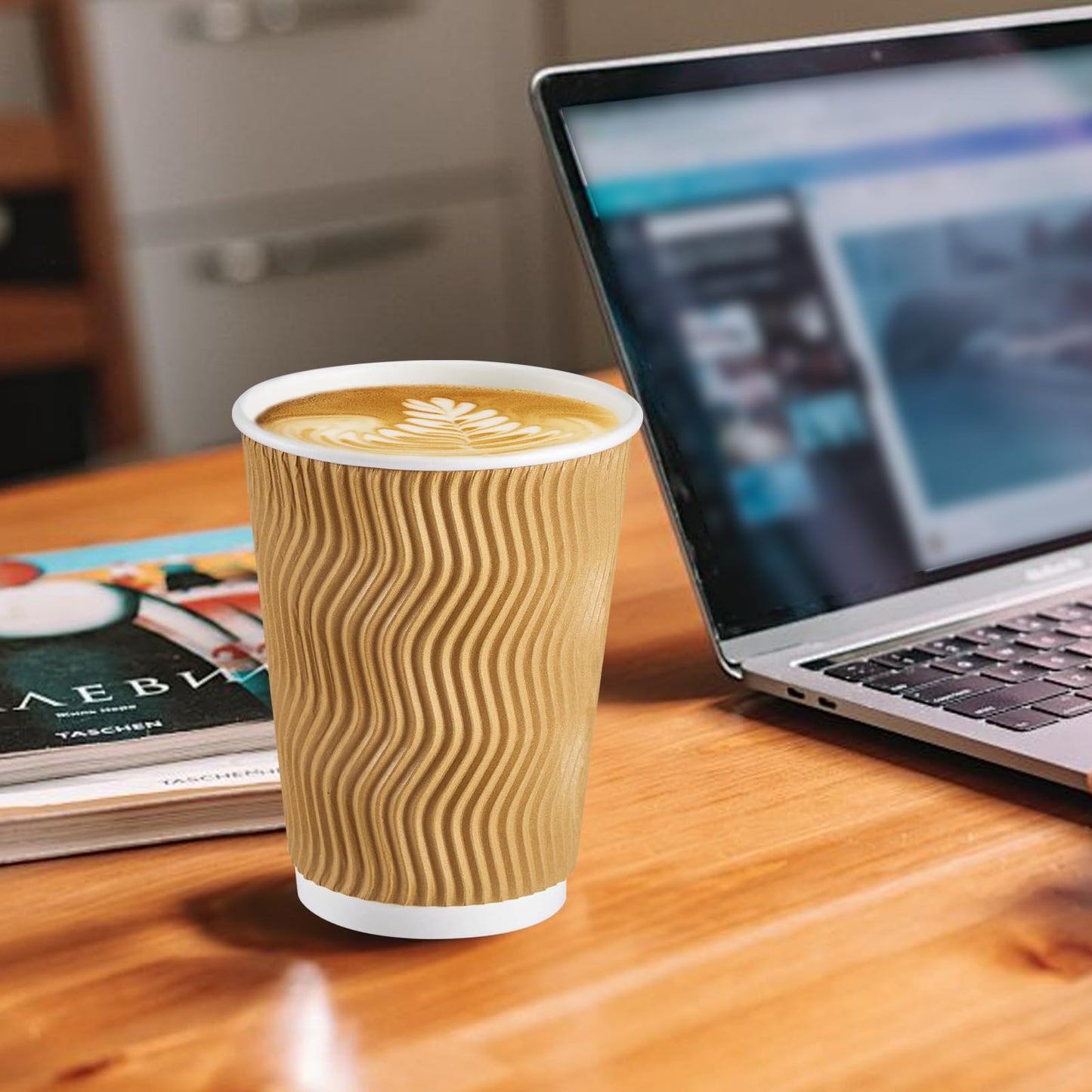 Insulated Disposable Coffee Cups 12 oz 50 Pack