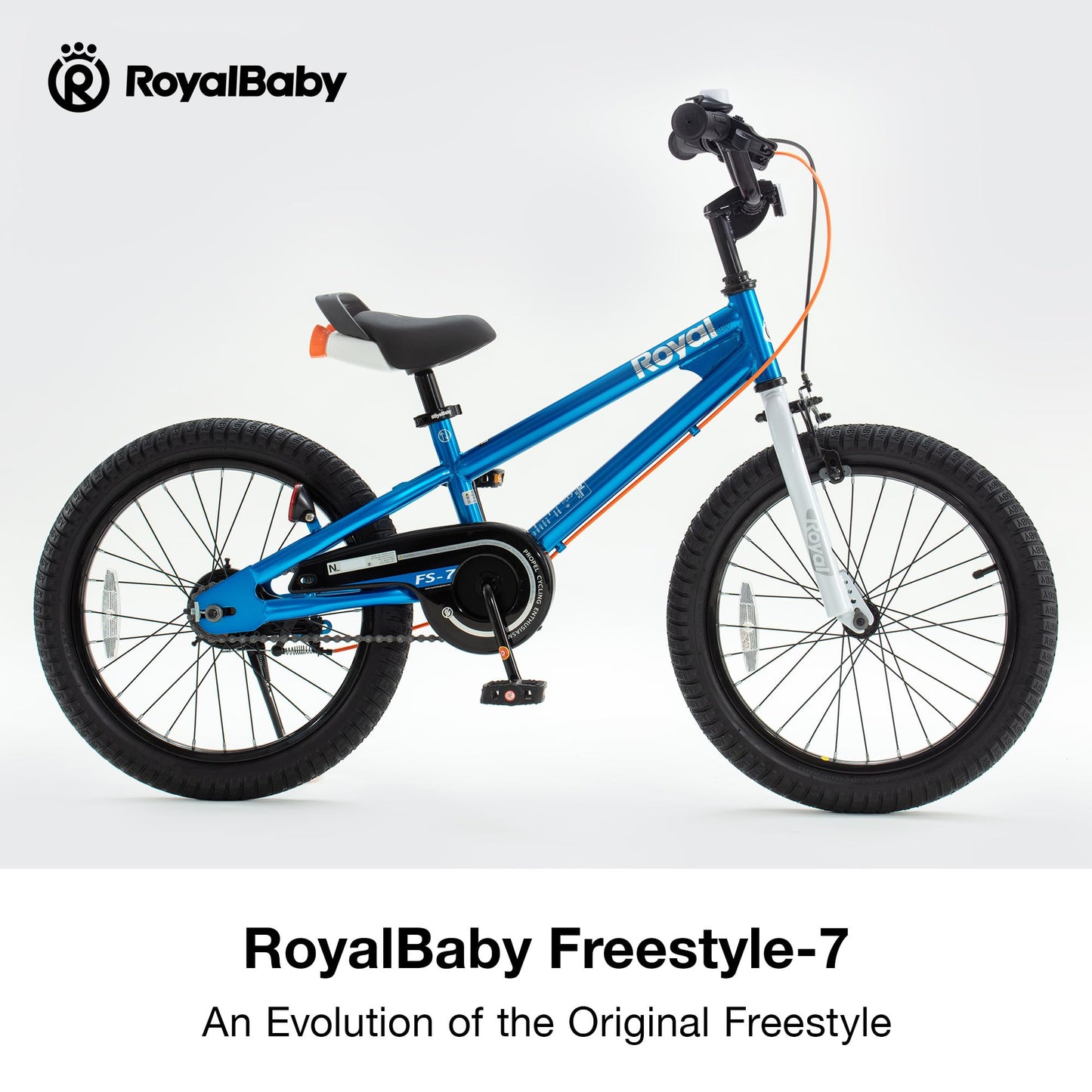 RoyalBaby Freestyle 7 Kids Bike 18 Inch Blue