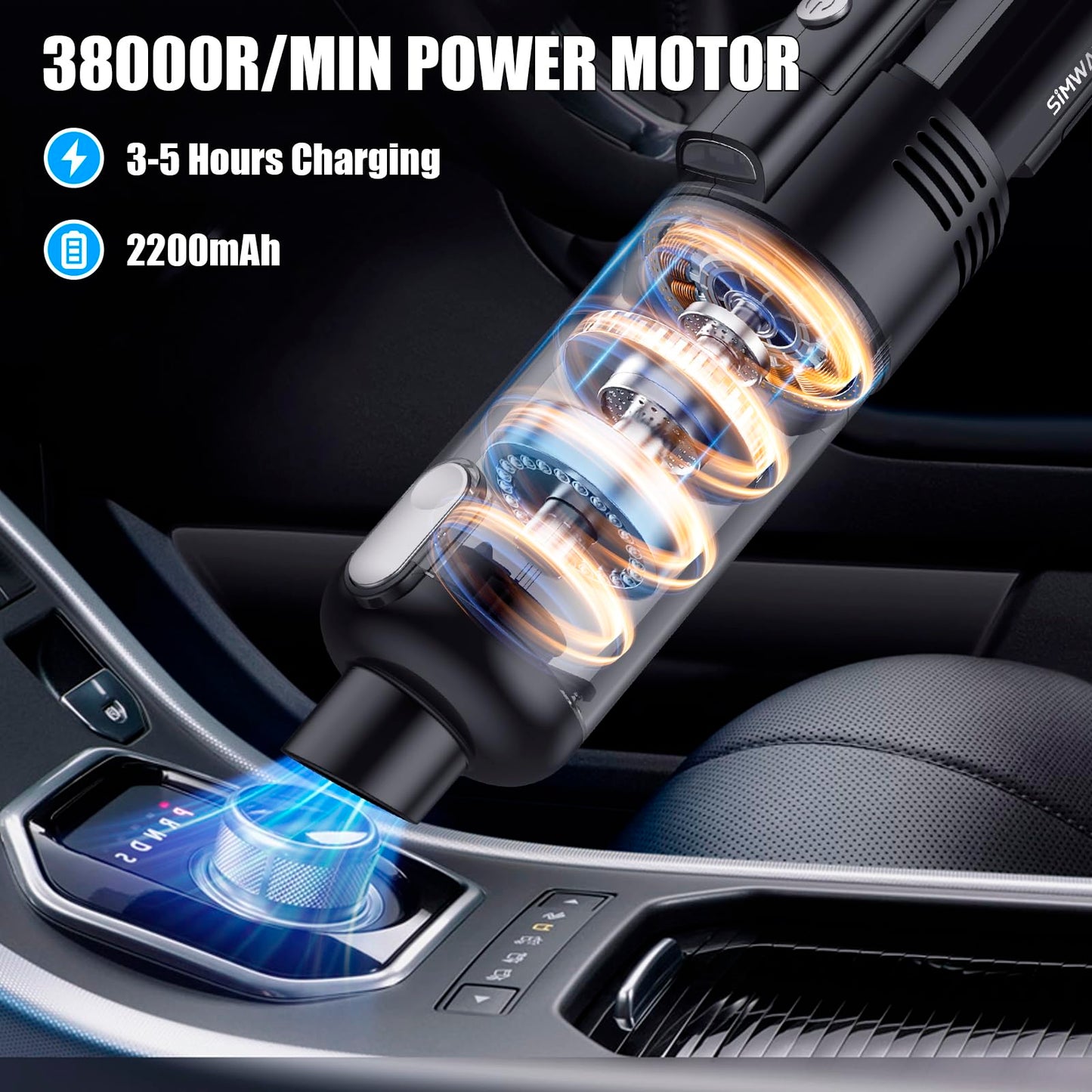 Cordless Handheld Car Vacuum Cleaner with Suction