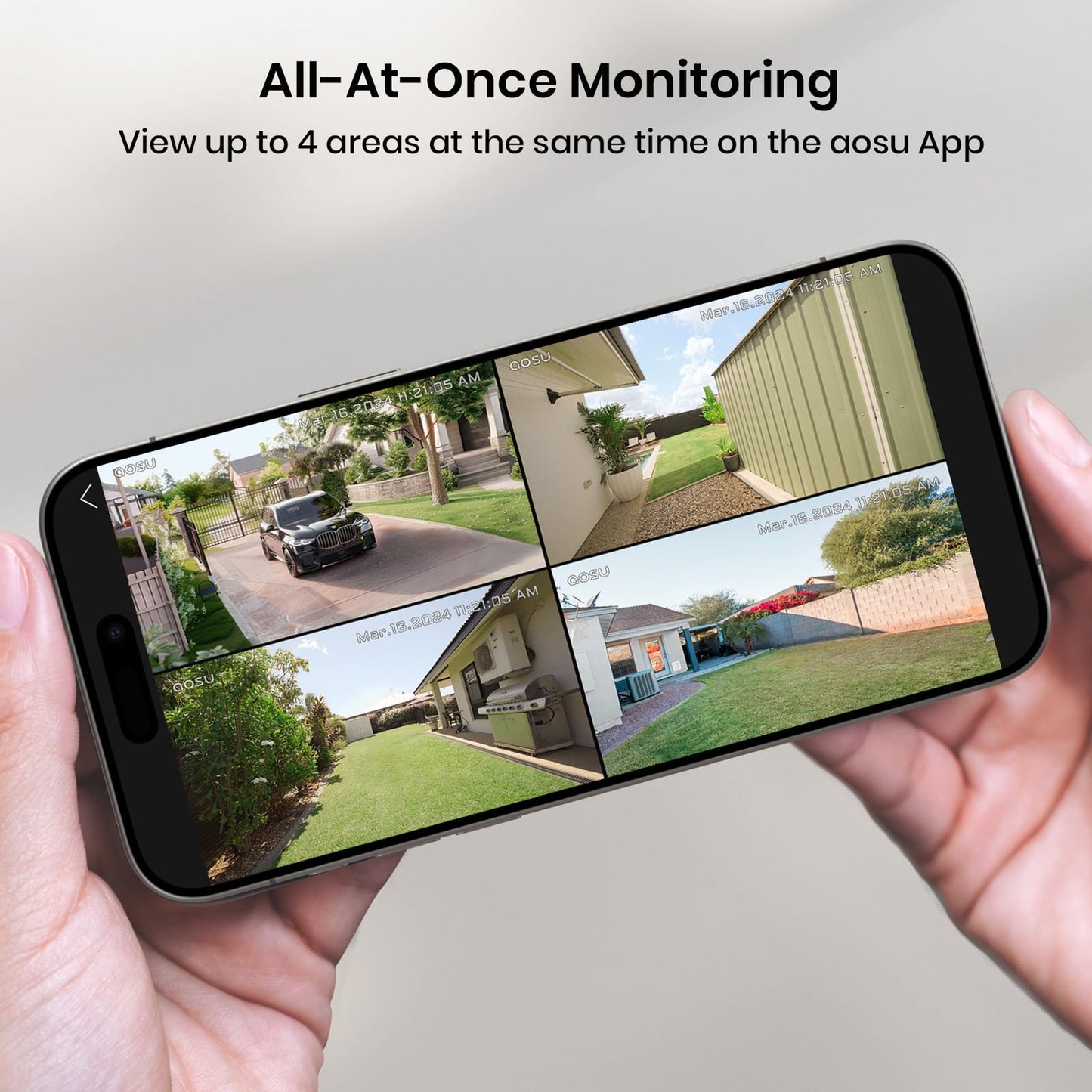 AOSU 2-Cam Solar-Powered Security Camera System