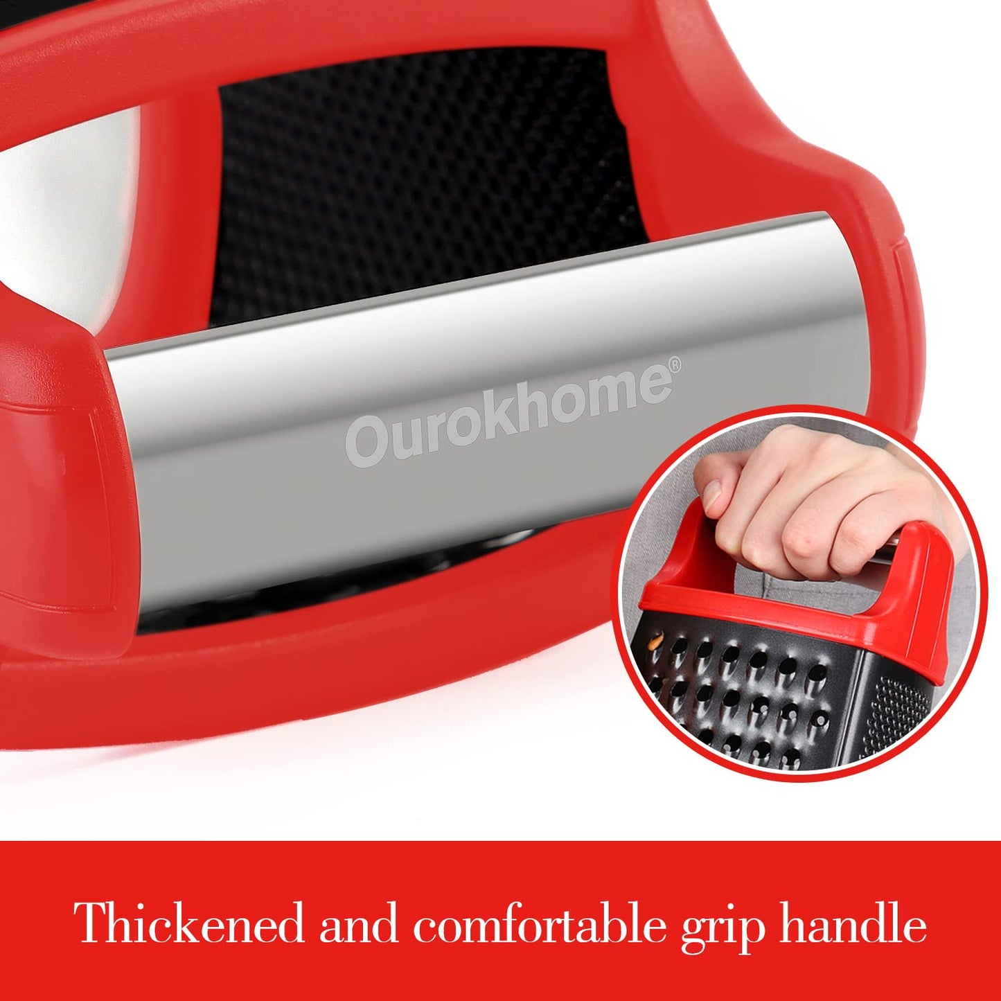 Stainless Steel Box Grater with Handle and Container