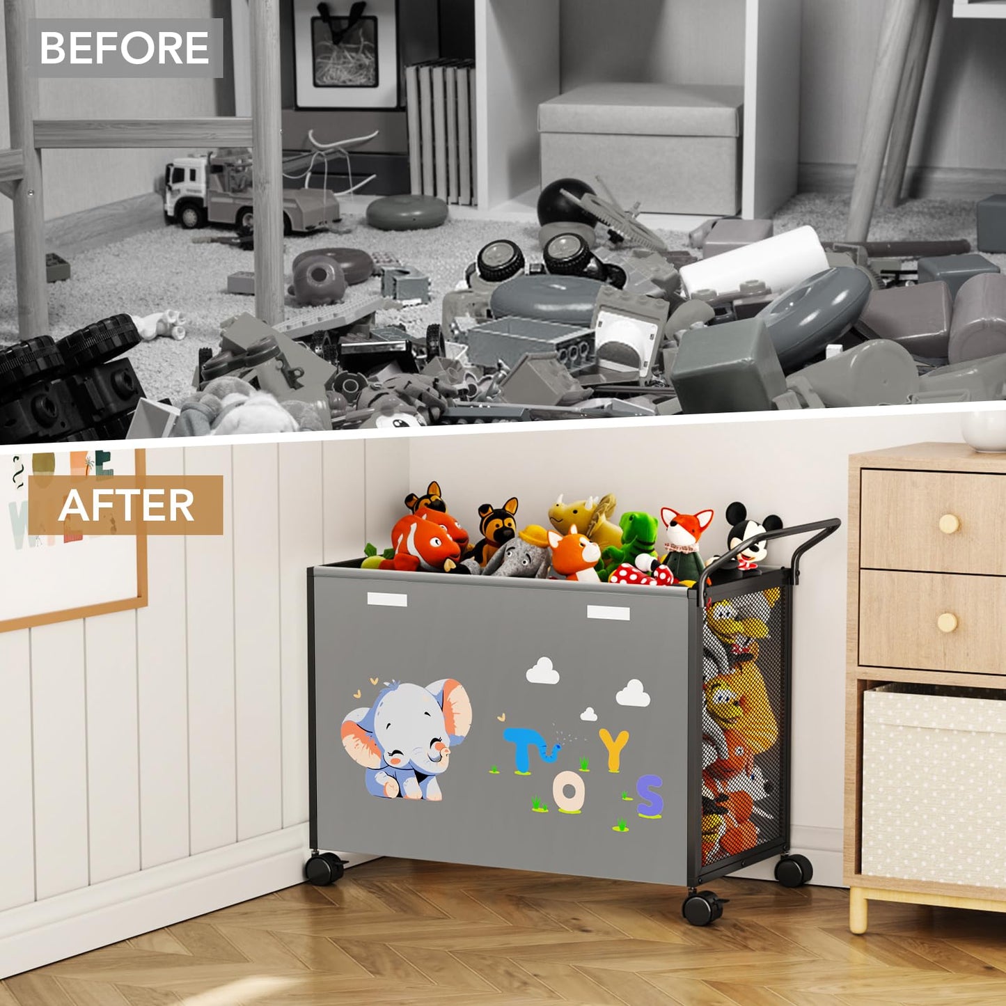 BBLIKE Large Toy Storage Chest on Wheels